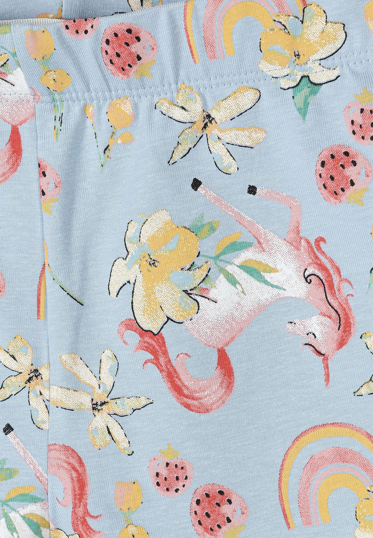 Cycle Shorts 5-Pack, Unicorn Print, Pink Blue Beige - 8