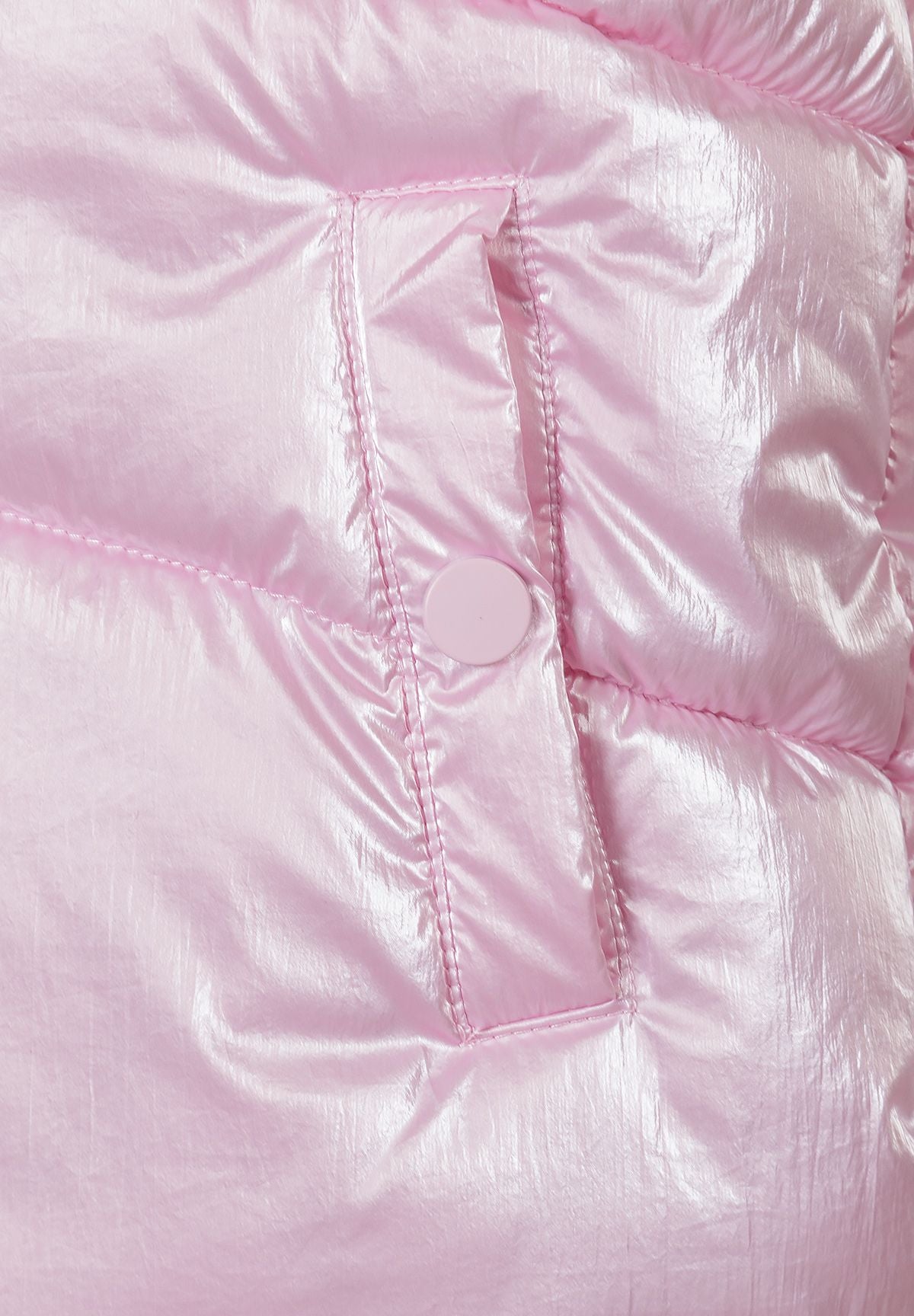 Quilted Gilet, Metallic Pink, Sleeveless - 4