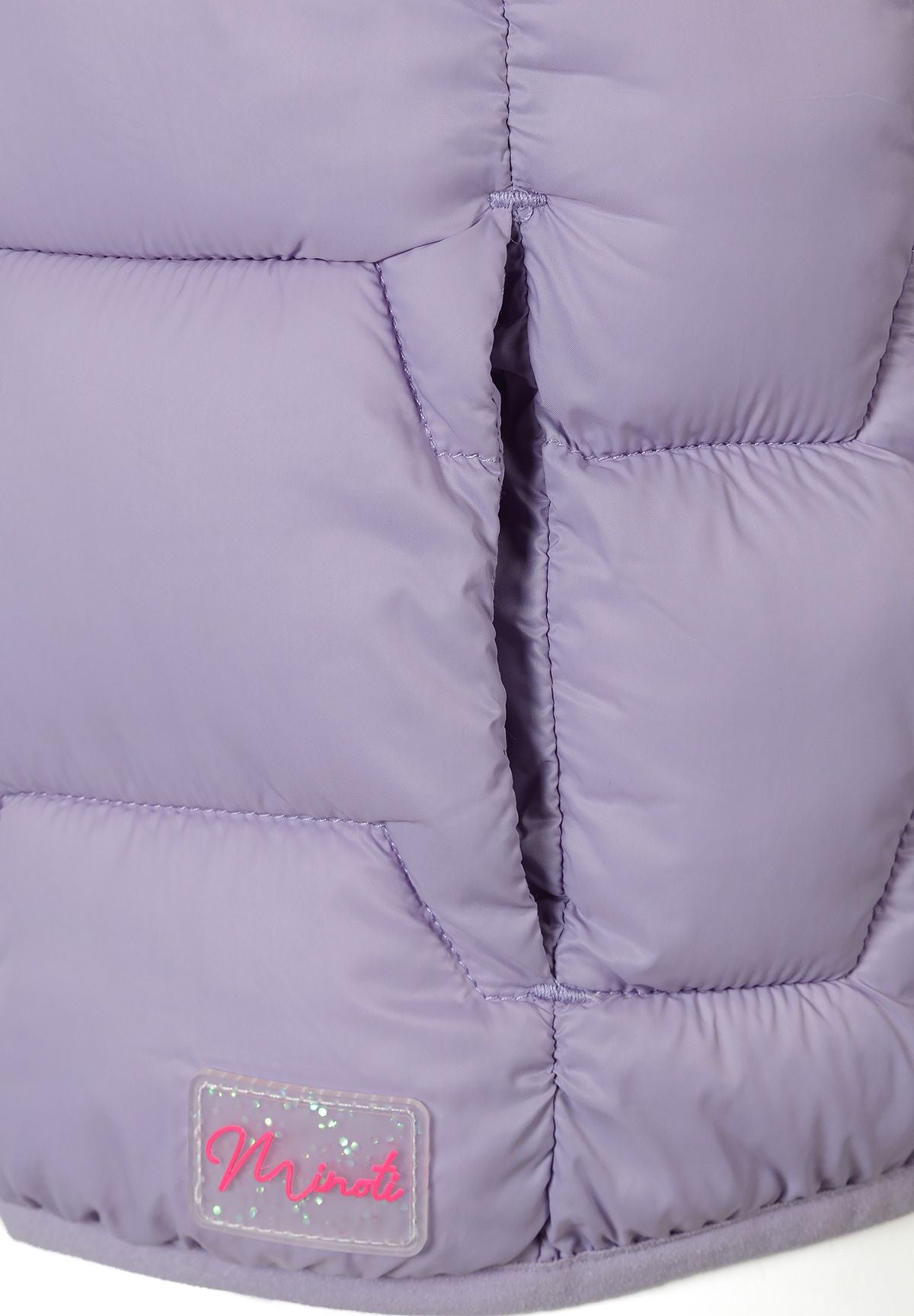 Quilted Padded Gilet, Lilac, Hooded - 5