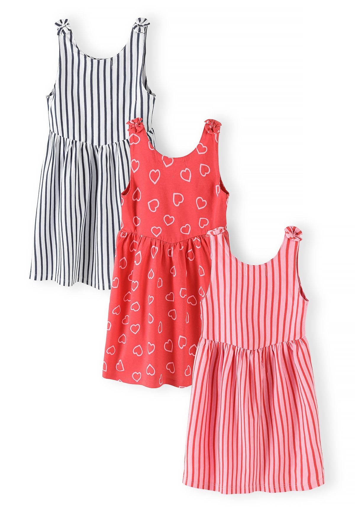 Sleeveless Dresses 3-Pack, Stripe Heart Print - 2