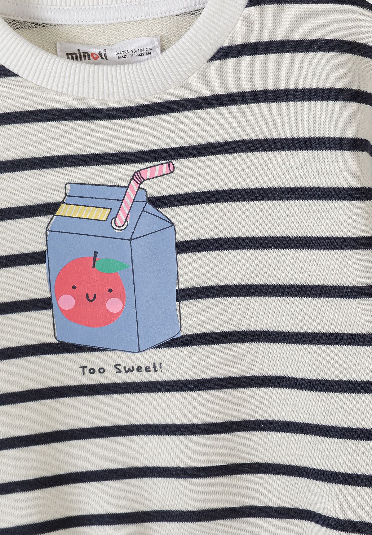 Sweatshirts 2-Pack, Apple Print & Stripe, Apricot White - 6