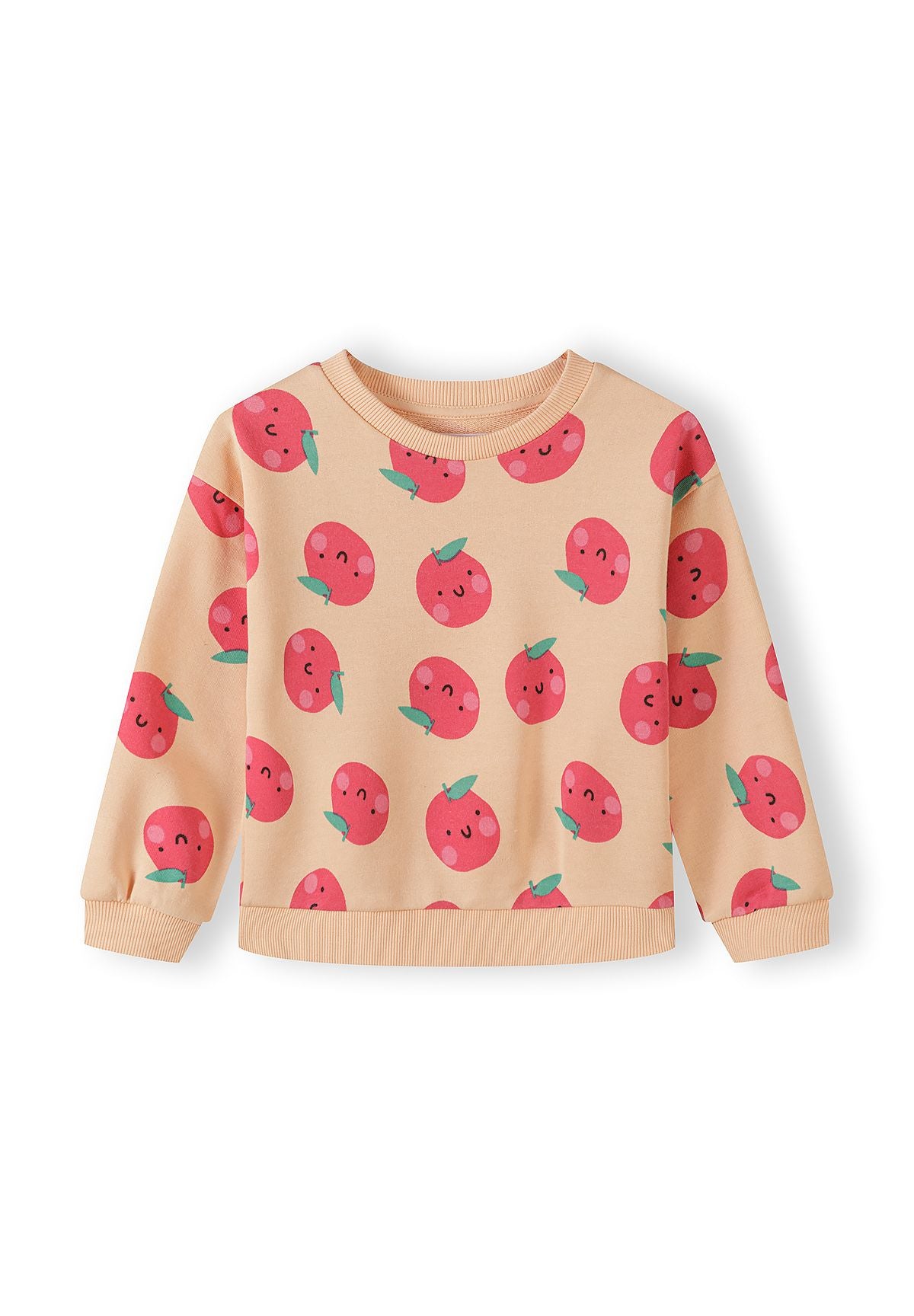 Sweatshirts 2-Pack, Apple Print & Stripe, Apricot White - 2