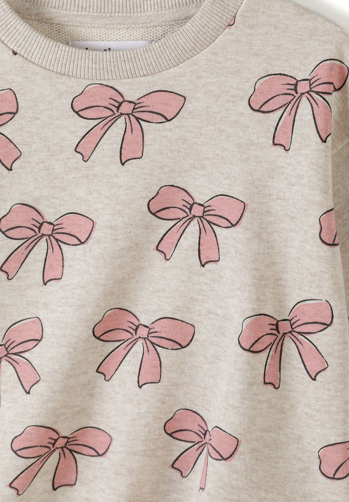 Sweatshirt 2-Pack, Bunny & Bow Print, Pink Beige - 6