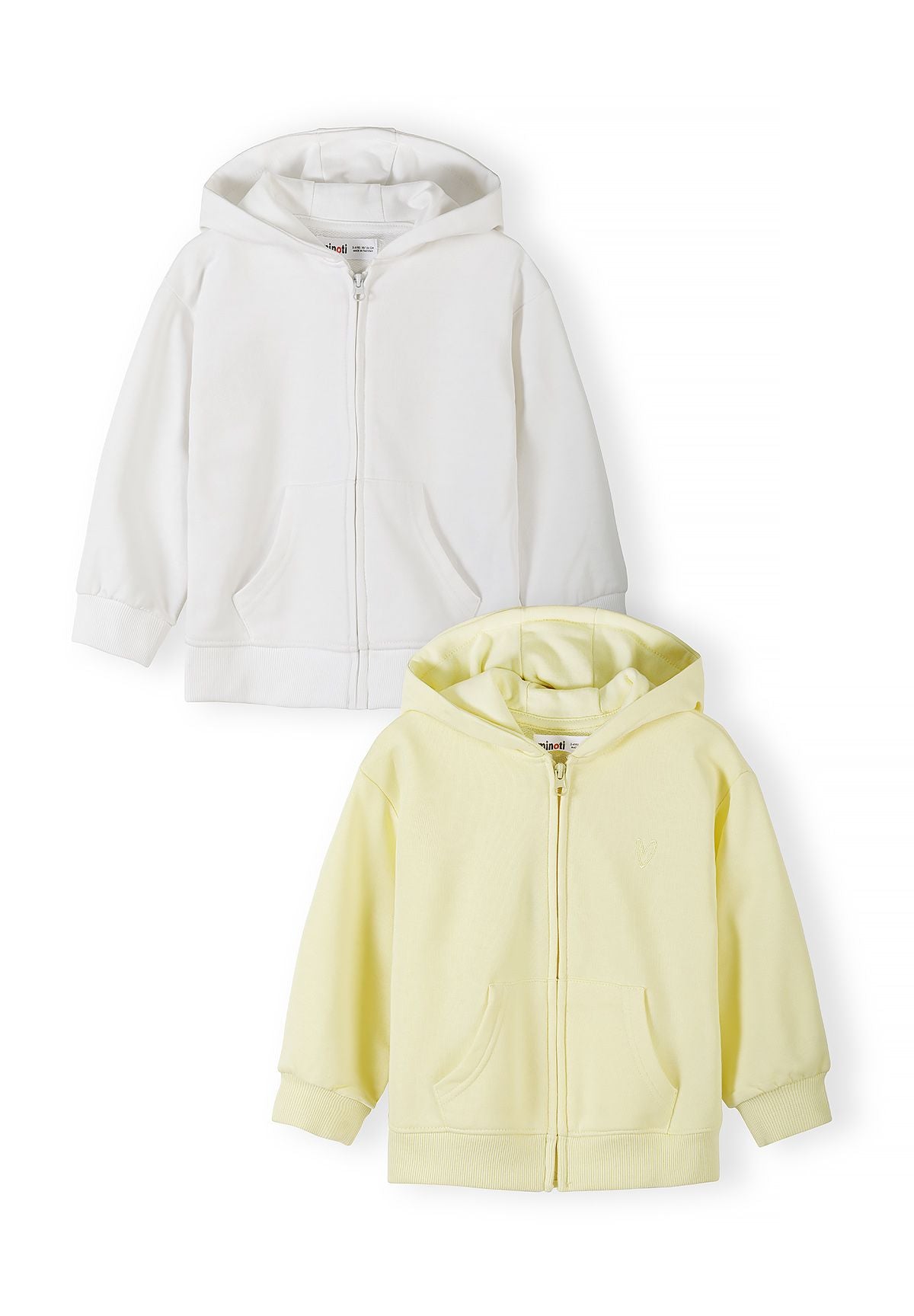 Zip Hoodies 2-Pack, Yellow White, Long Sleeve - 1
