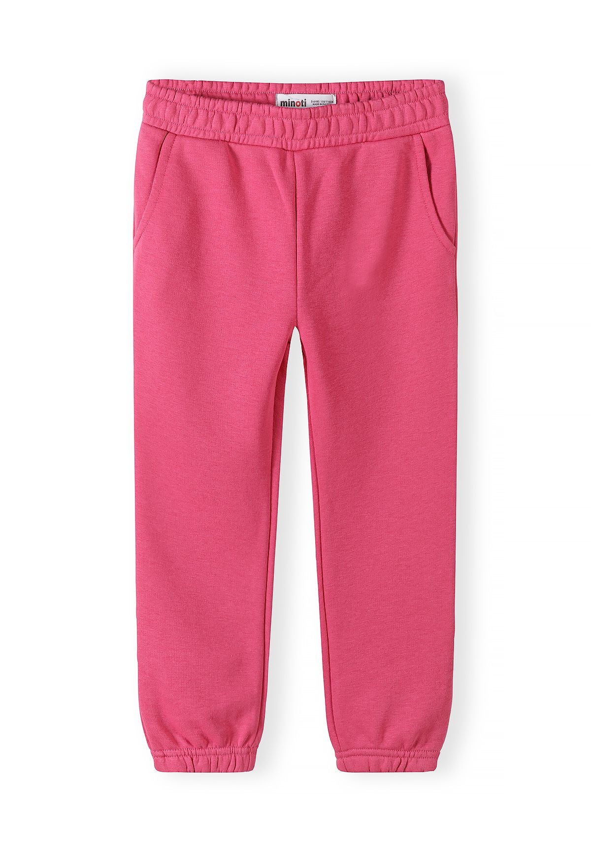 Light blue, pink and black joggers, pink front.