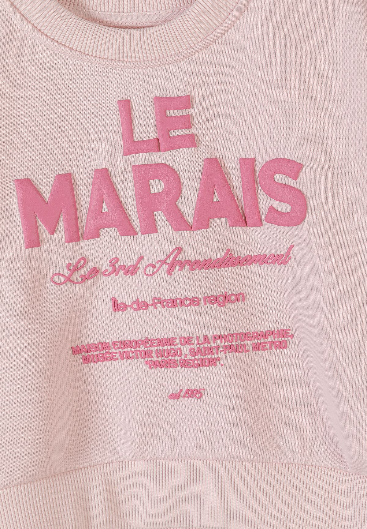 Sweatshirt and Shorts Set, Le Marais Print, Light Pink - 7