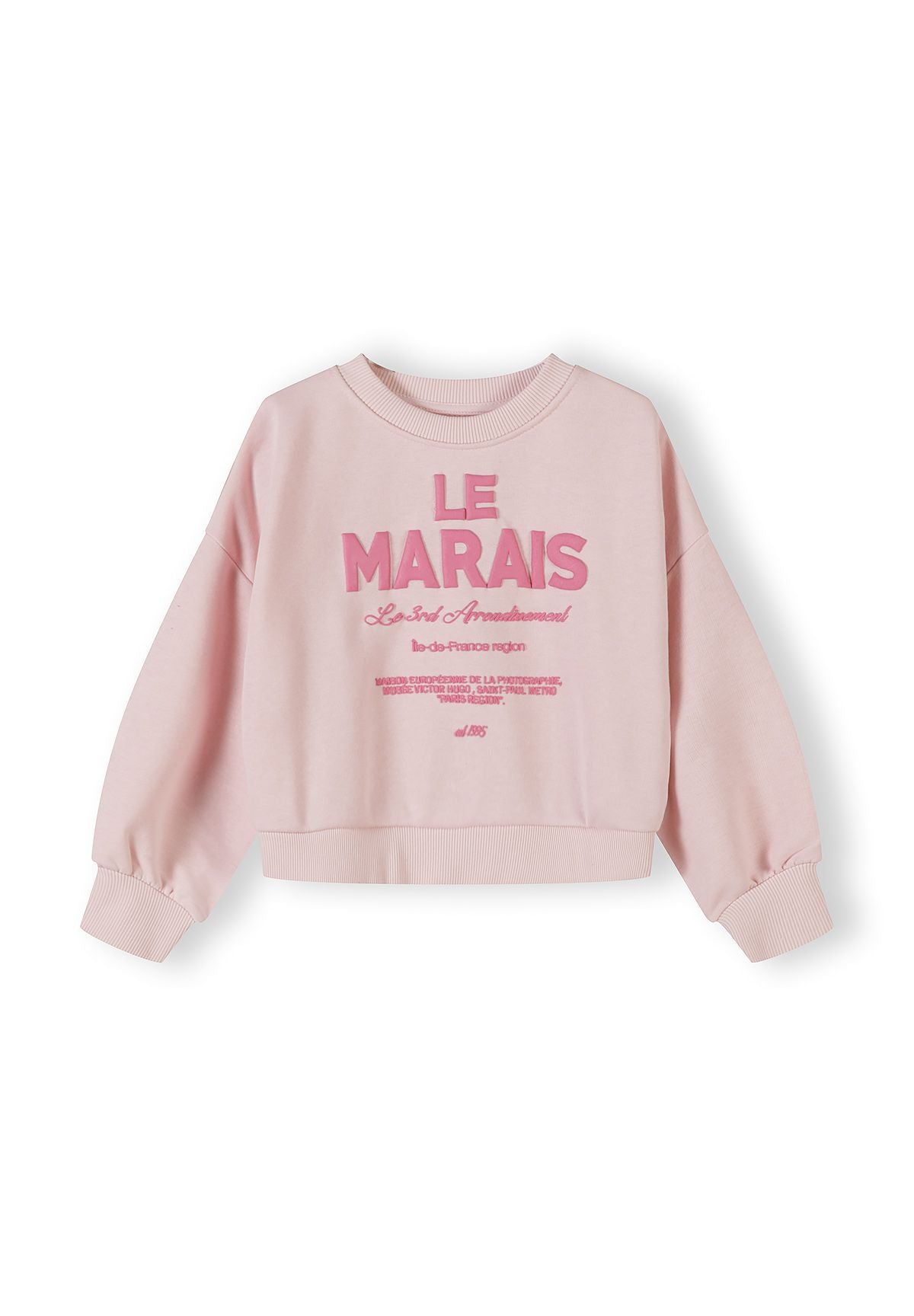 Sweatshirt and Shorts Set, Le Marais Print, Light Pink - 2