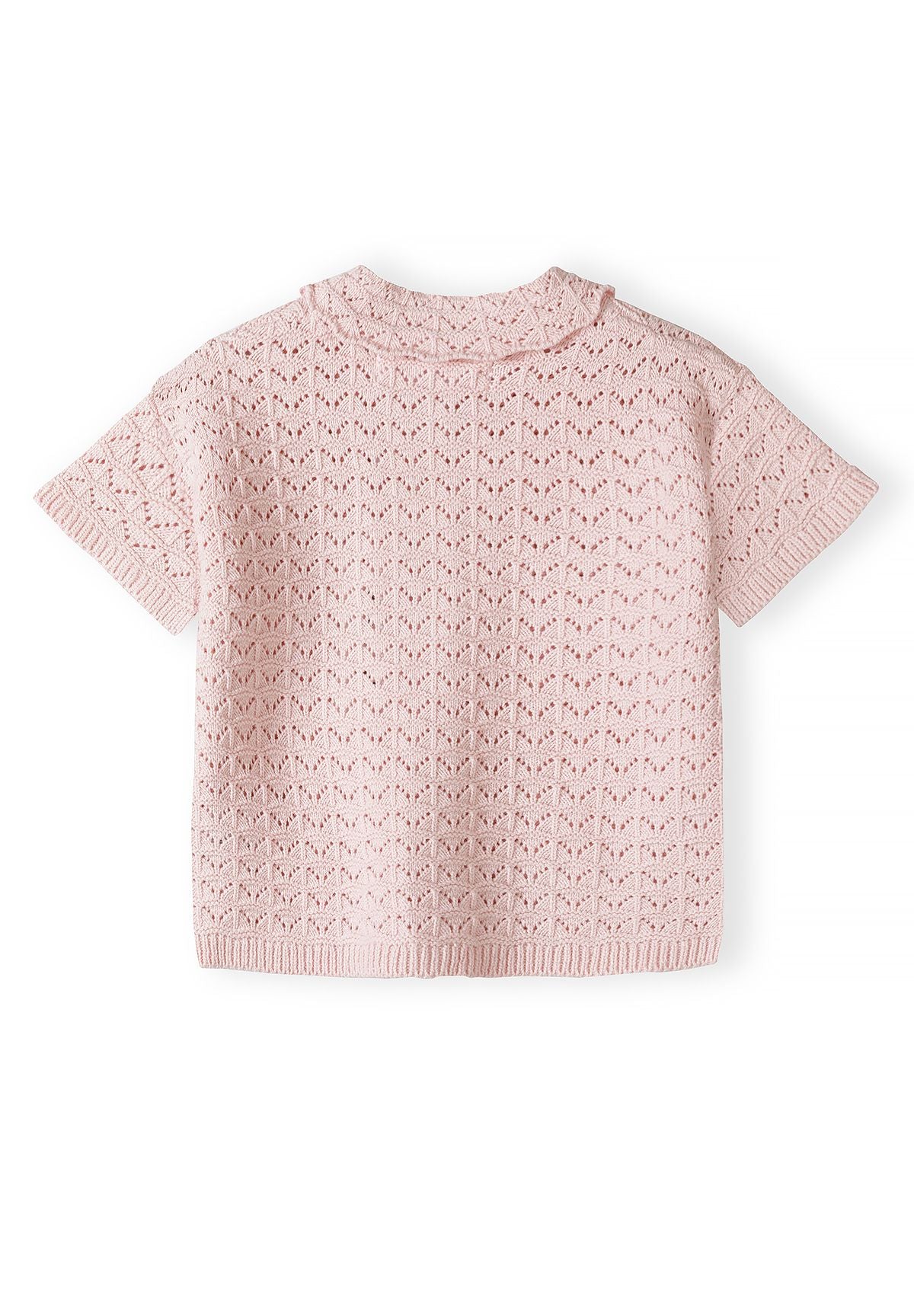 Pointelle Knit Set, Blush Pink, Button Front - 4