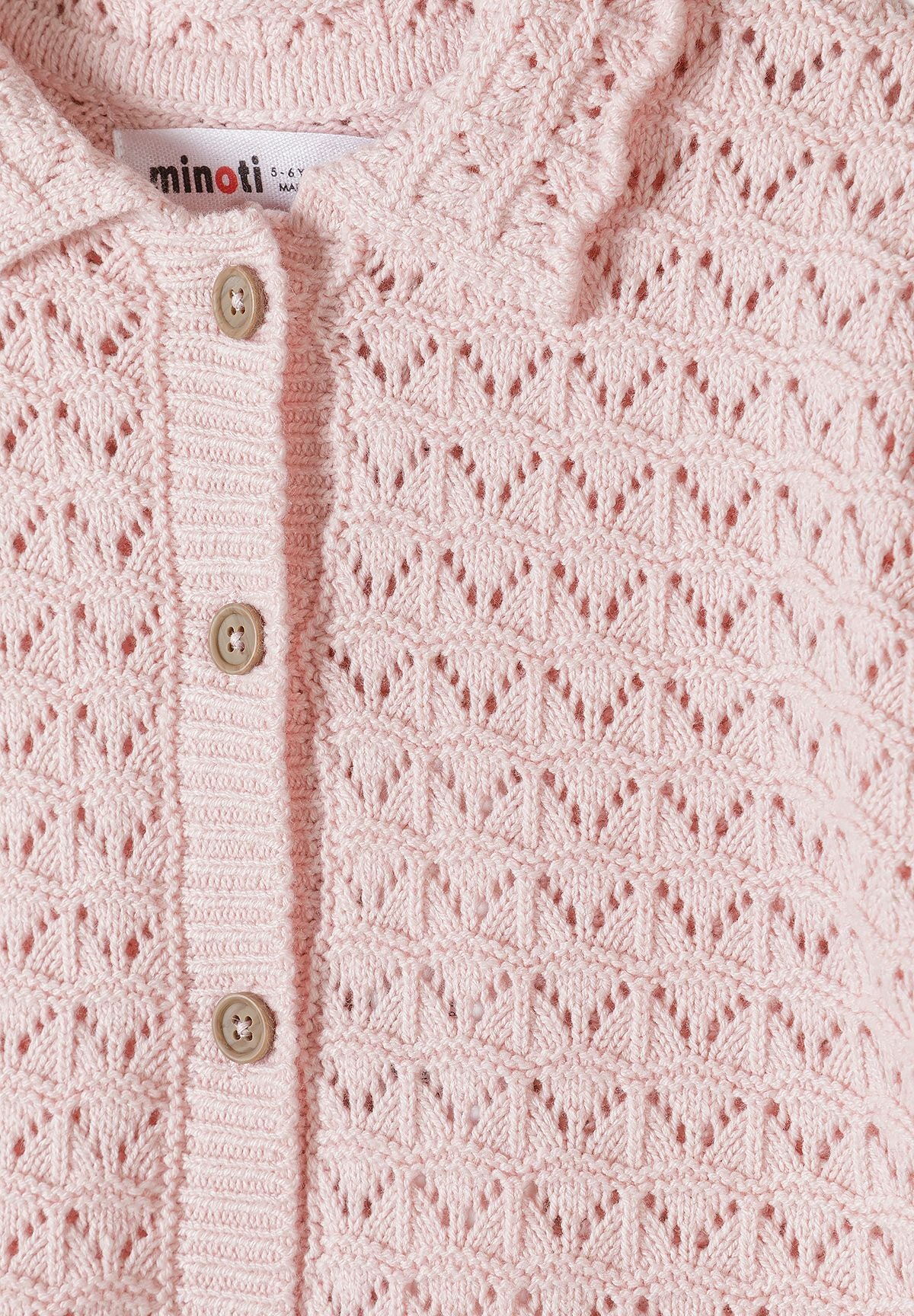 Pointelle Knit Set, Blush Pink, Button Front - 7