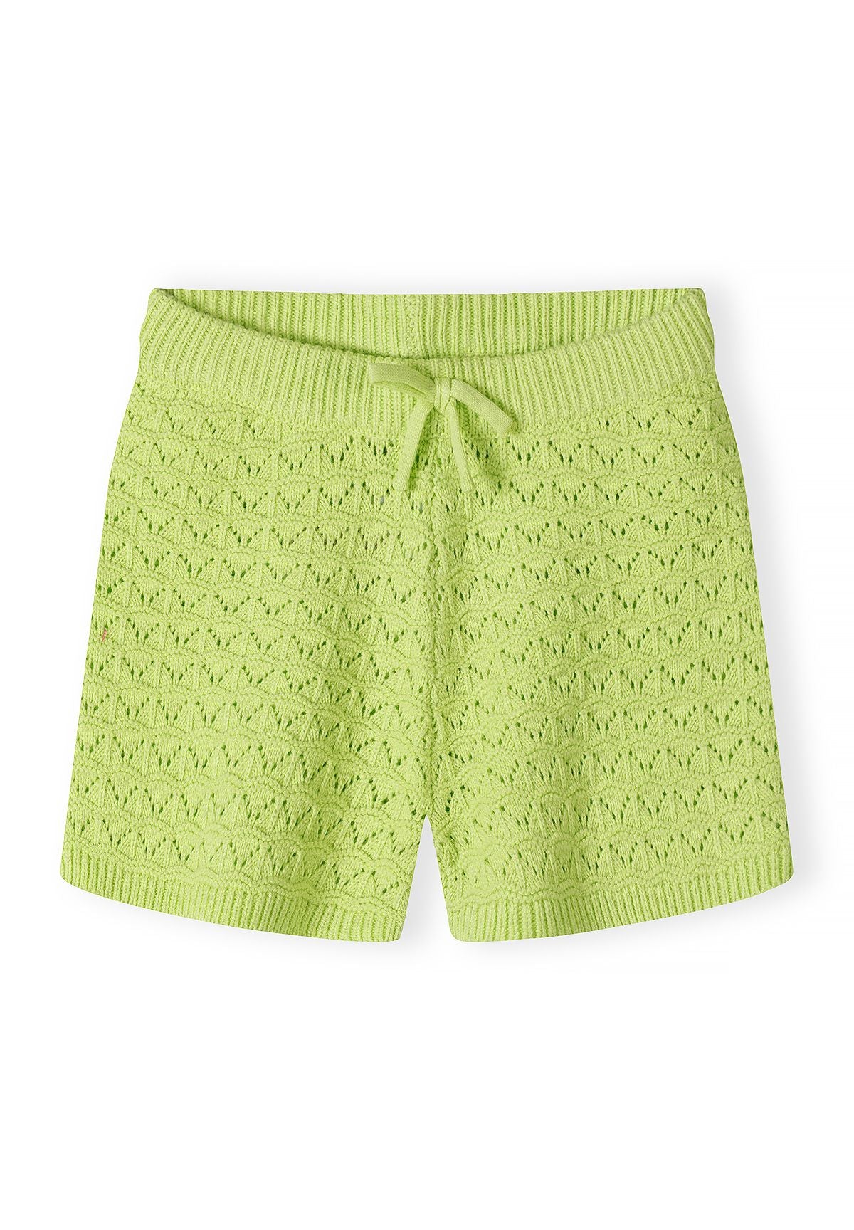 Pointelle Knit Set, Button-Front Cardigan & Shorts, Lime - 5