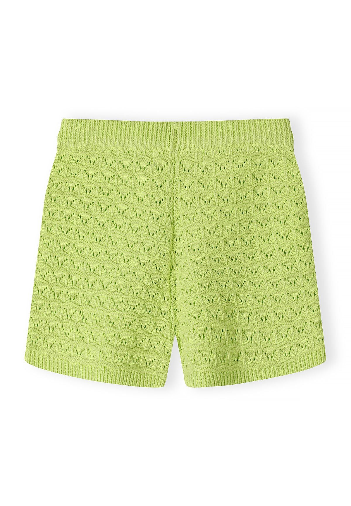 Pointelle Knit Set, Button-Front Cardigan & Shorts, Lime - 6