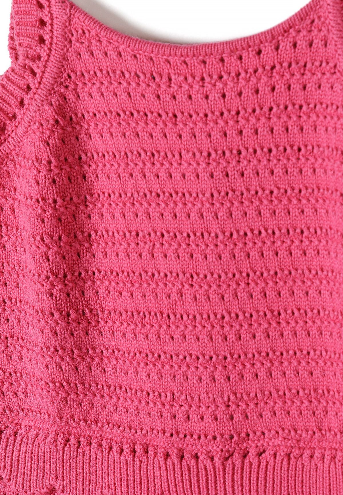 Crochet Jumpsuit, Pink, Scallop Detail - 3