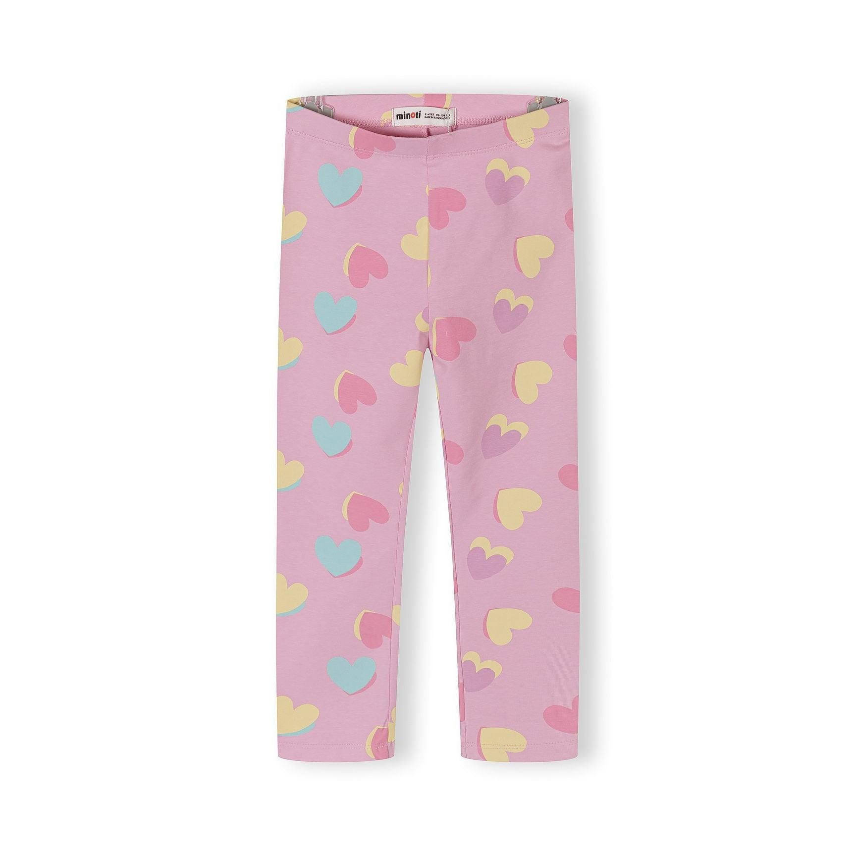Single purple striped leggings laid flat against white background showing horizontal stripe pattern and elastic waistband