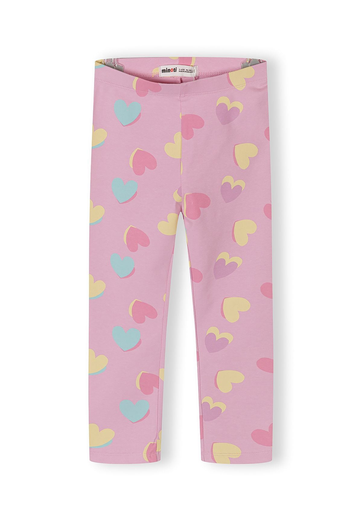 Leggings 5-Pack Hearts Stripes Pink Purple Grey - 2