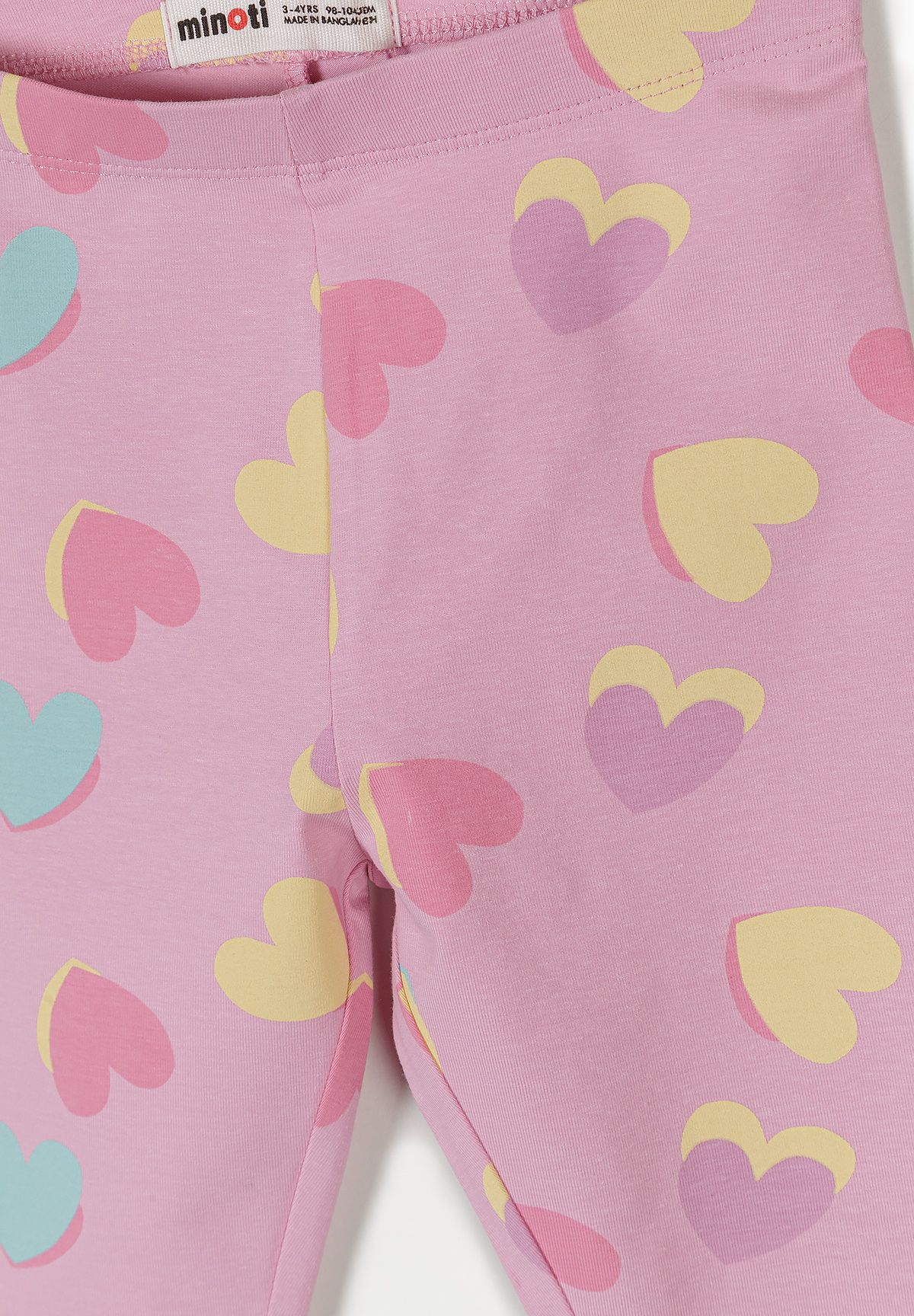 Leggings 5-Pack Hearts Stripes Pink Purple Grey - 8