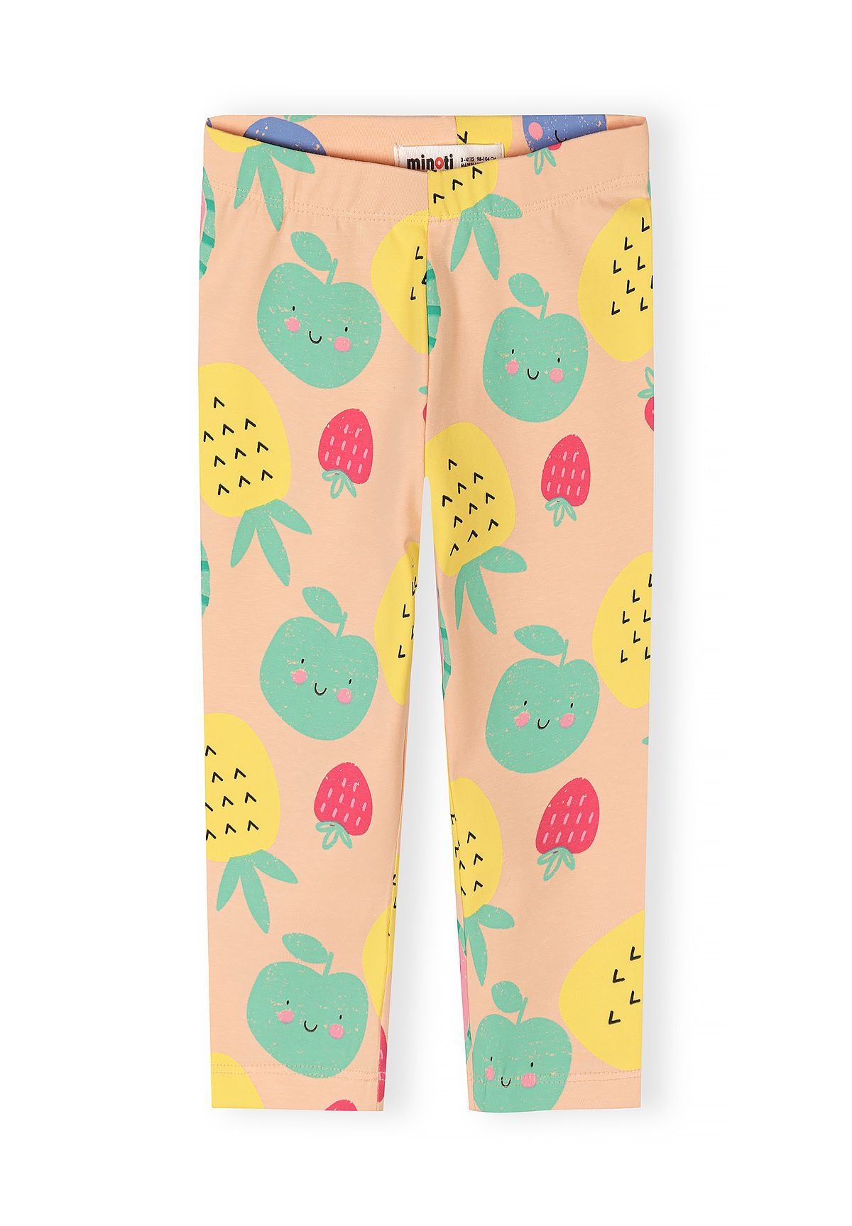 Capri Leggings 3-Pack, Fruit Print, Blue Apricot - 2