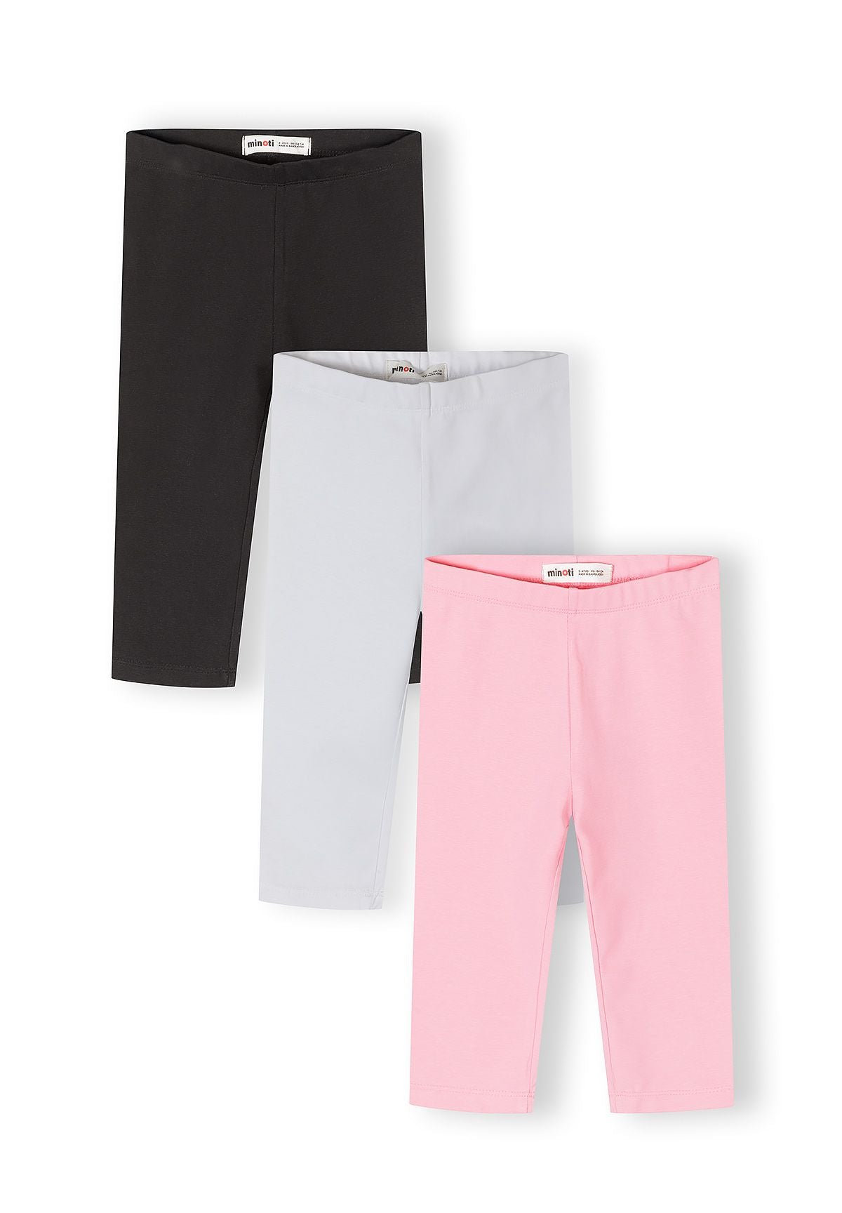 Capri Leggings 3-Pack, Black Grey Pink - 1
