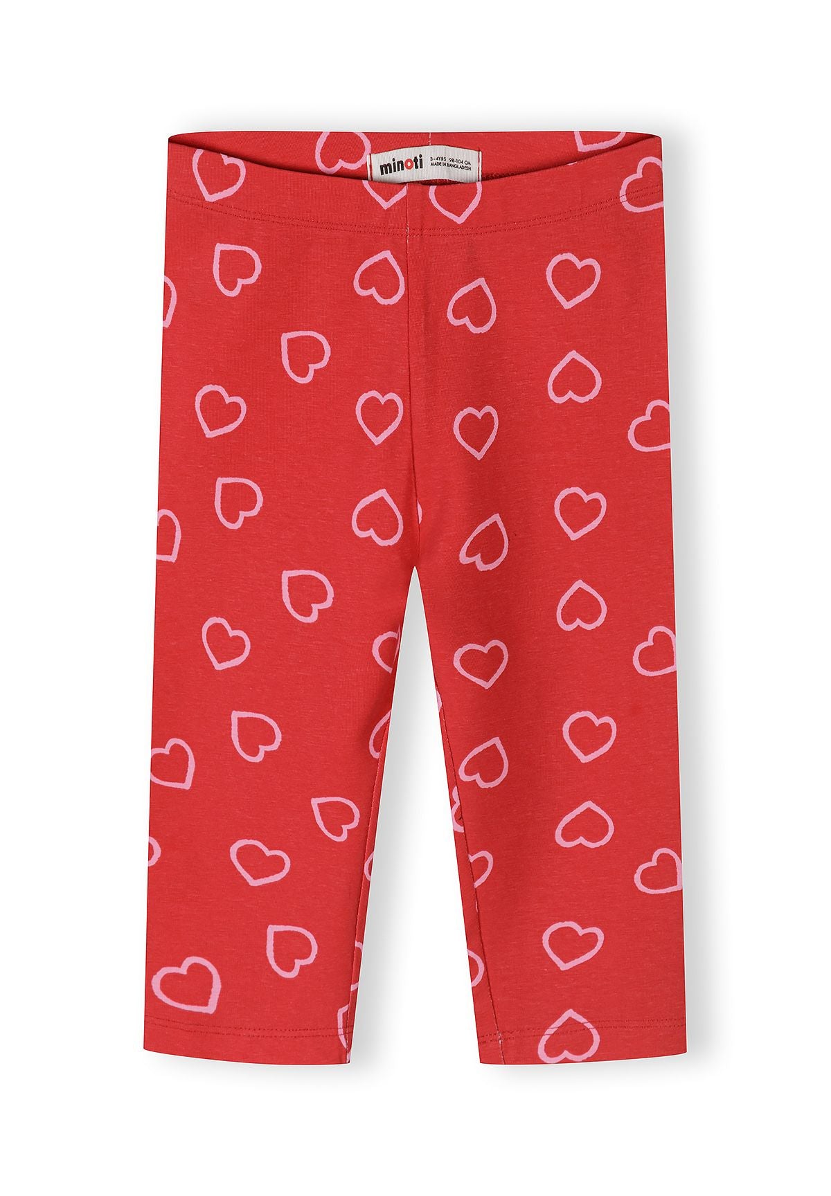 Capri Leggings 3-Pack, Hearts & Stripes, Red Navy Pink - 3