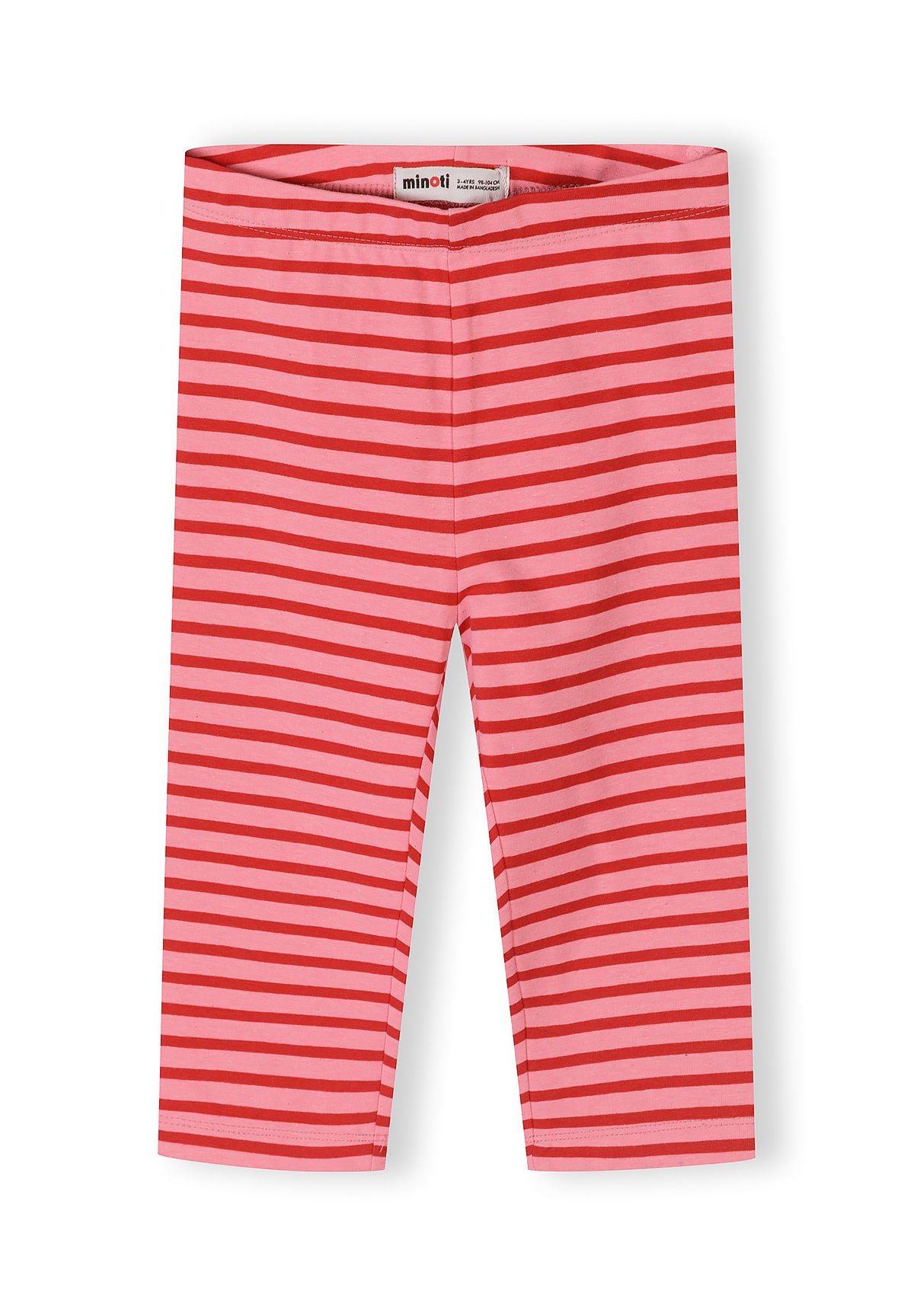 Capri Leggings 3-Pack, Hearts & Stripes, Red Navy Pink - 4