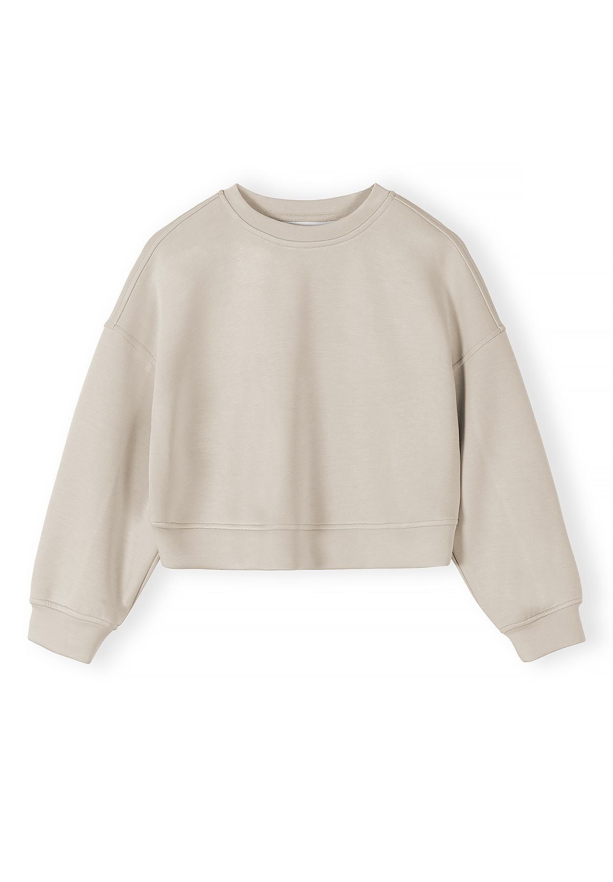 Cropped Sweatshirt & Shorts Set, Beige - 3