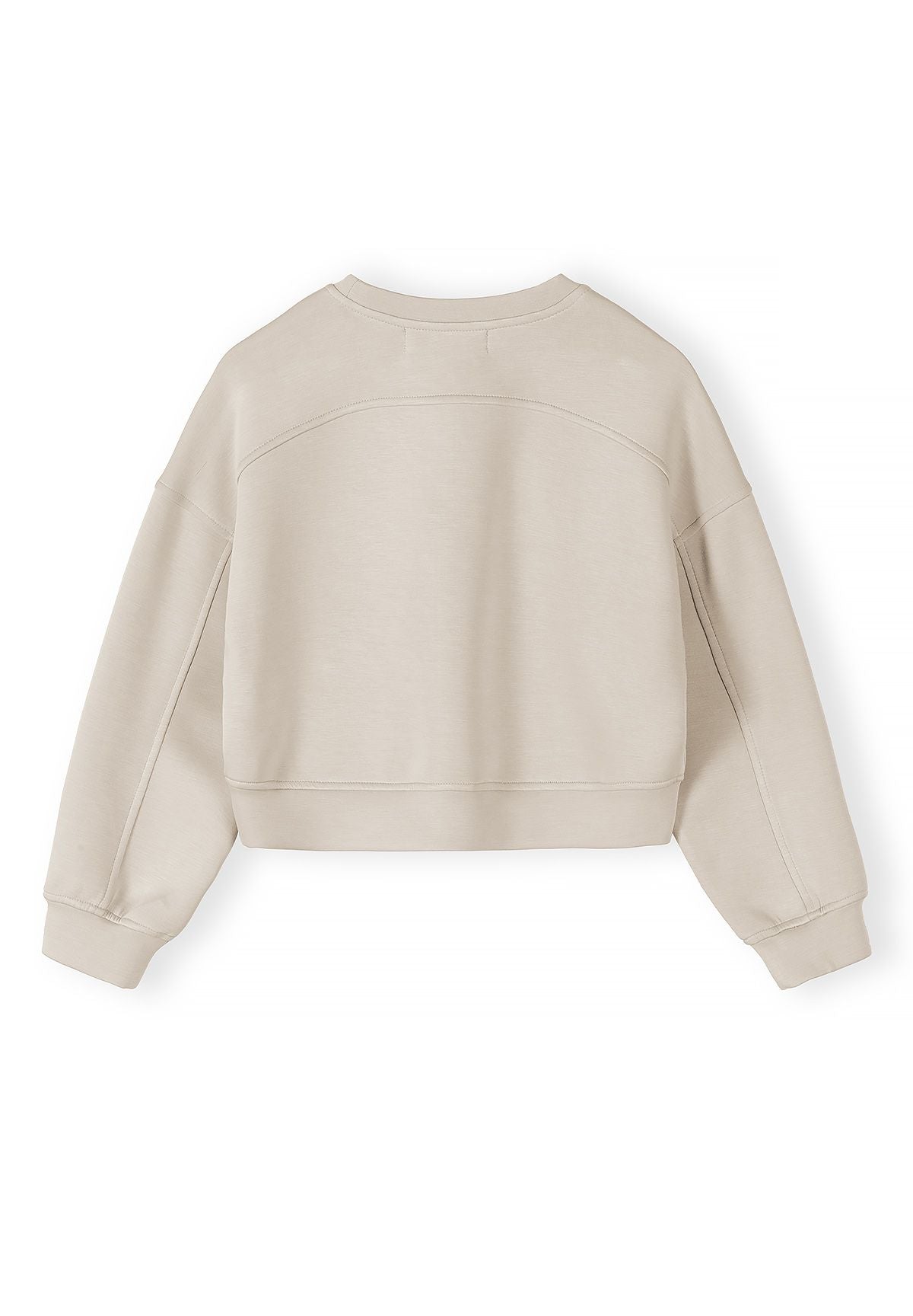 Cropped Sweatshirt & Shorts Set, Beige - 4
