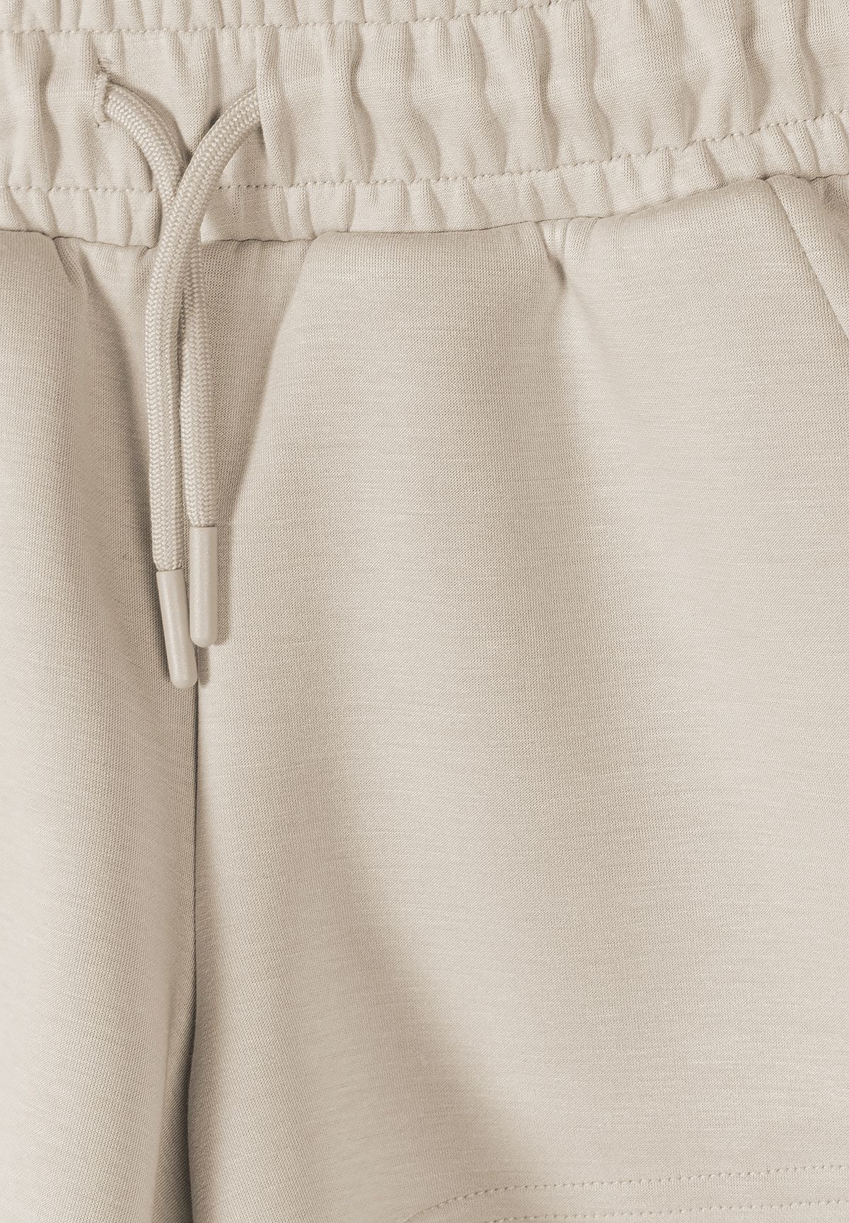 Cropped Sweatshirt & Shorts Set, Beige - 7