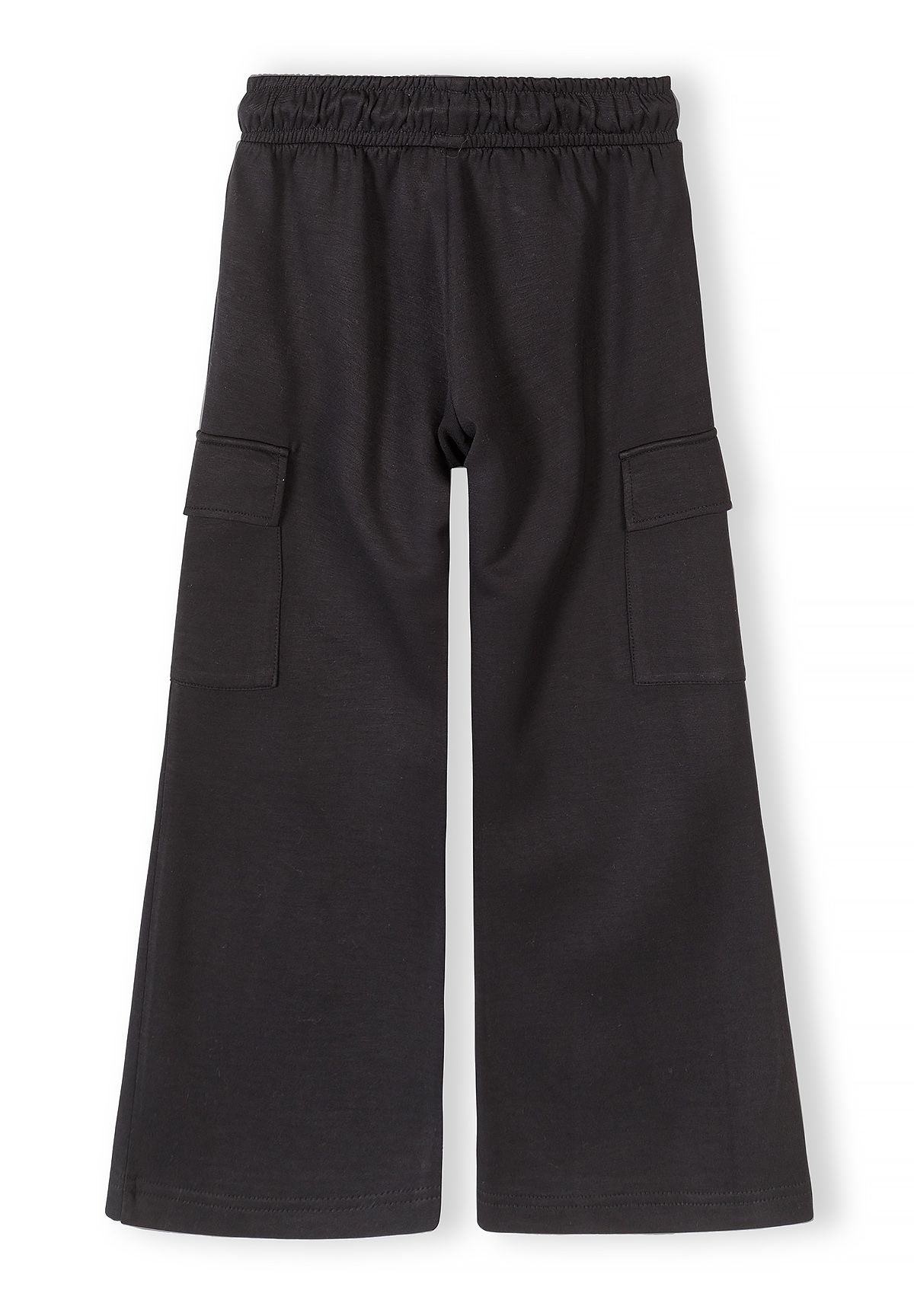 Wide Leg Joggers, Black, Cargo Pockets - 3