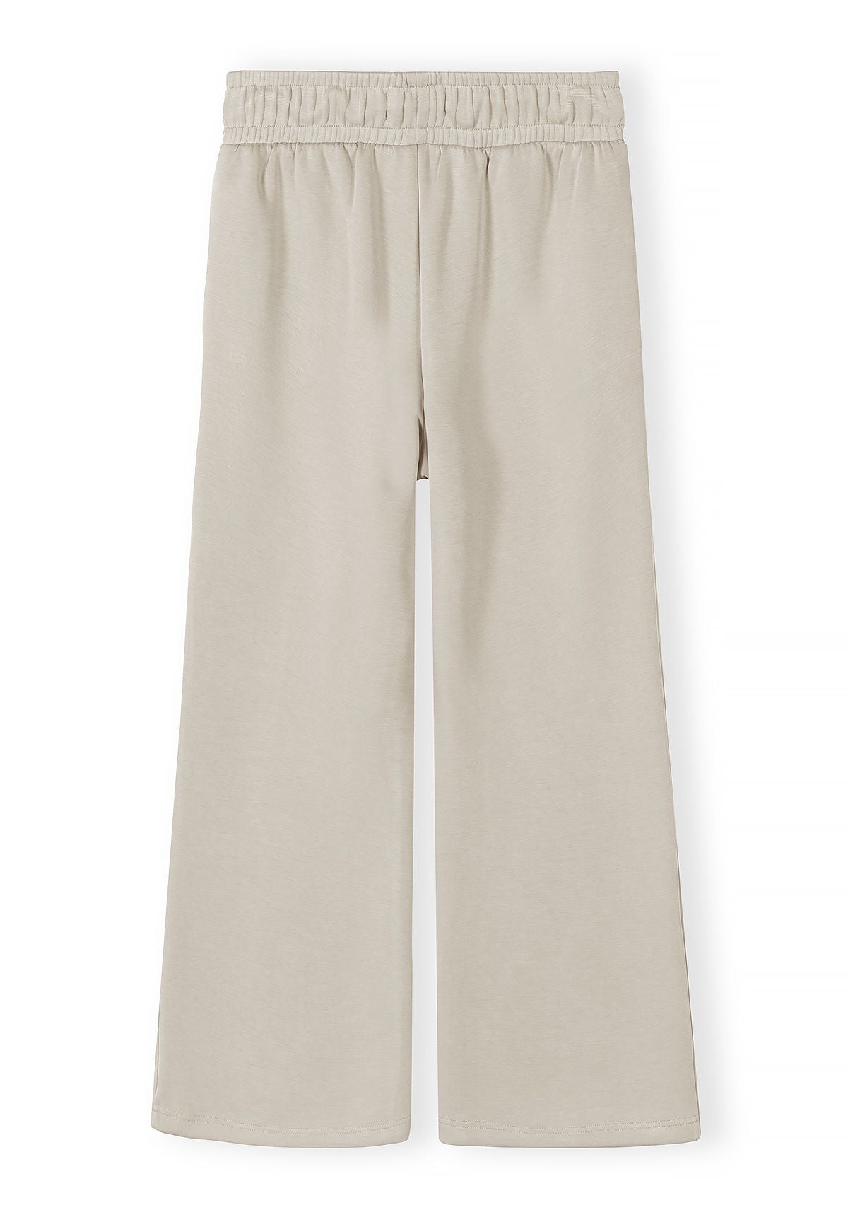 Wide Leg Joggers, Drawstring Waist, Beige - 3