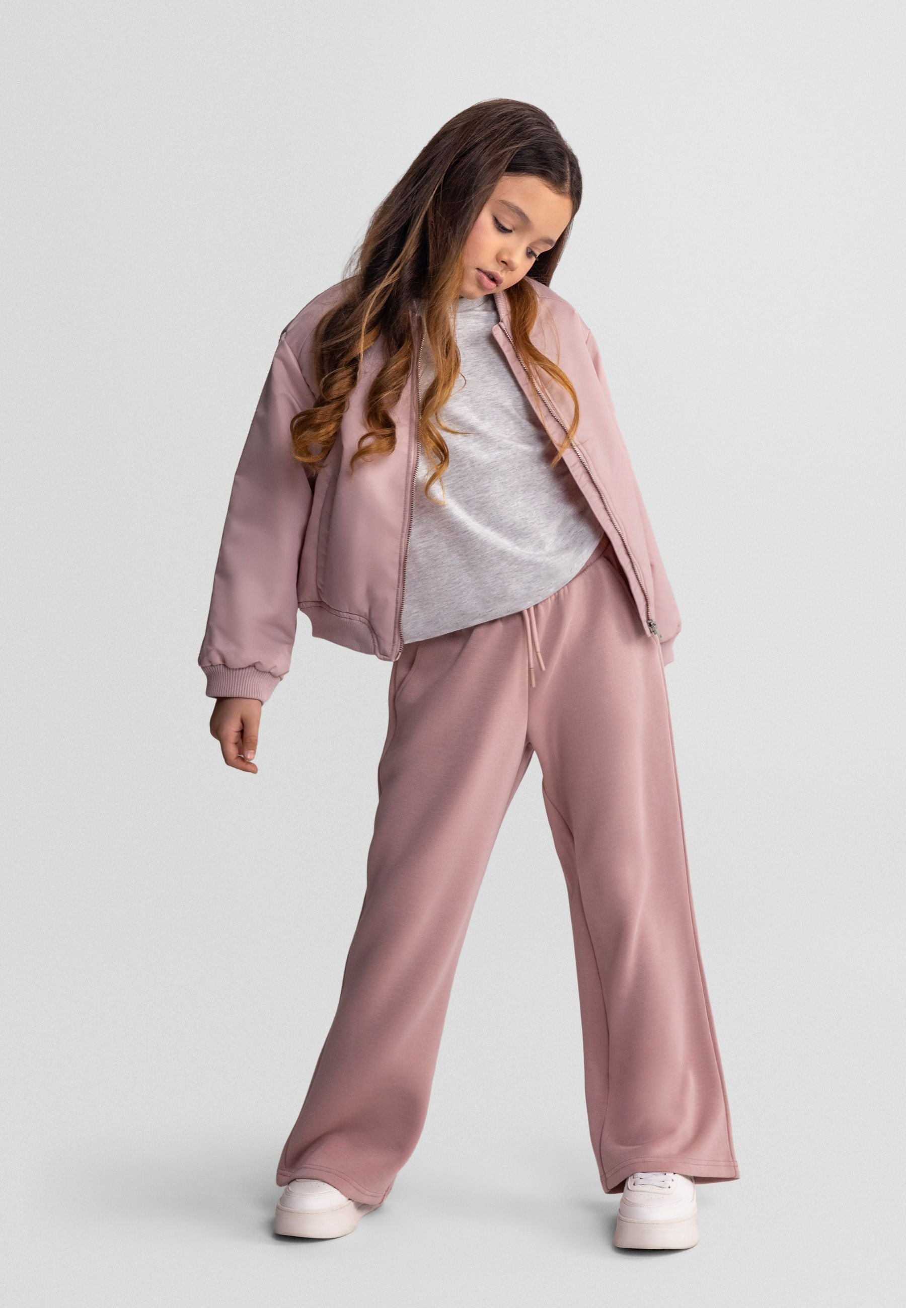 Wide Leg Joggers, Pink, Side Pockets - 1