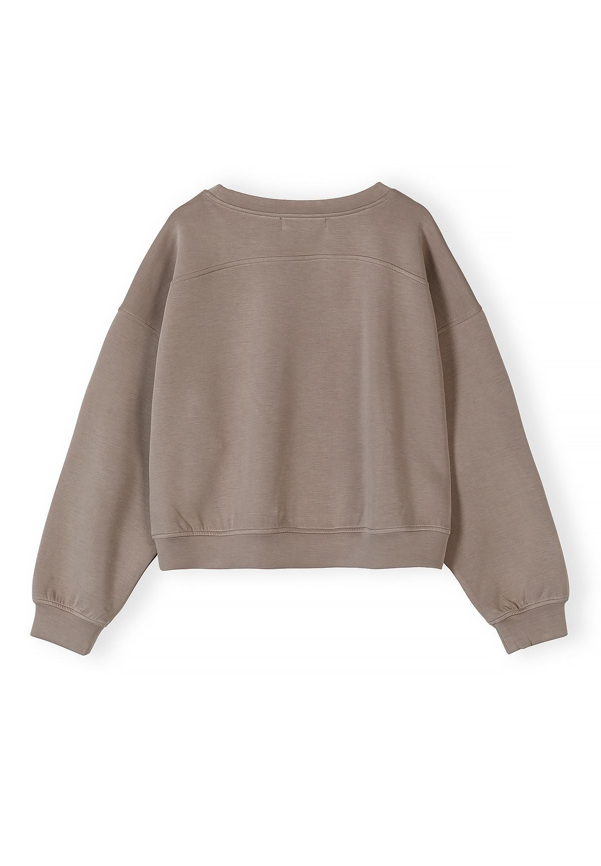 Womens Cropped Sweatshirt, California Embroidery, Taupe - 2