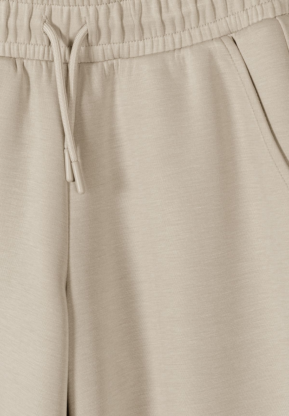 Wide Leg Joggers, Cargo Pockets, Beige - 3
