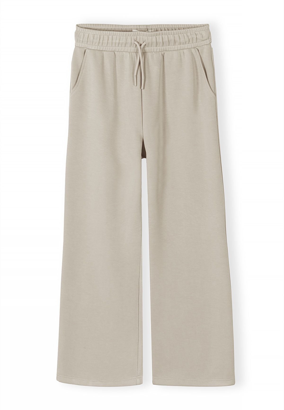 Wide Leg Joggers, Beige, Drawstring - 1