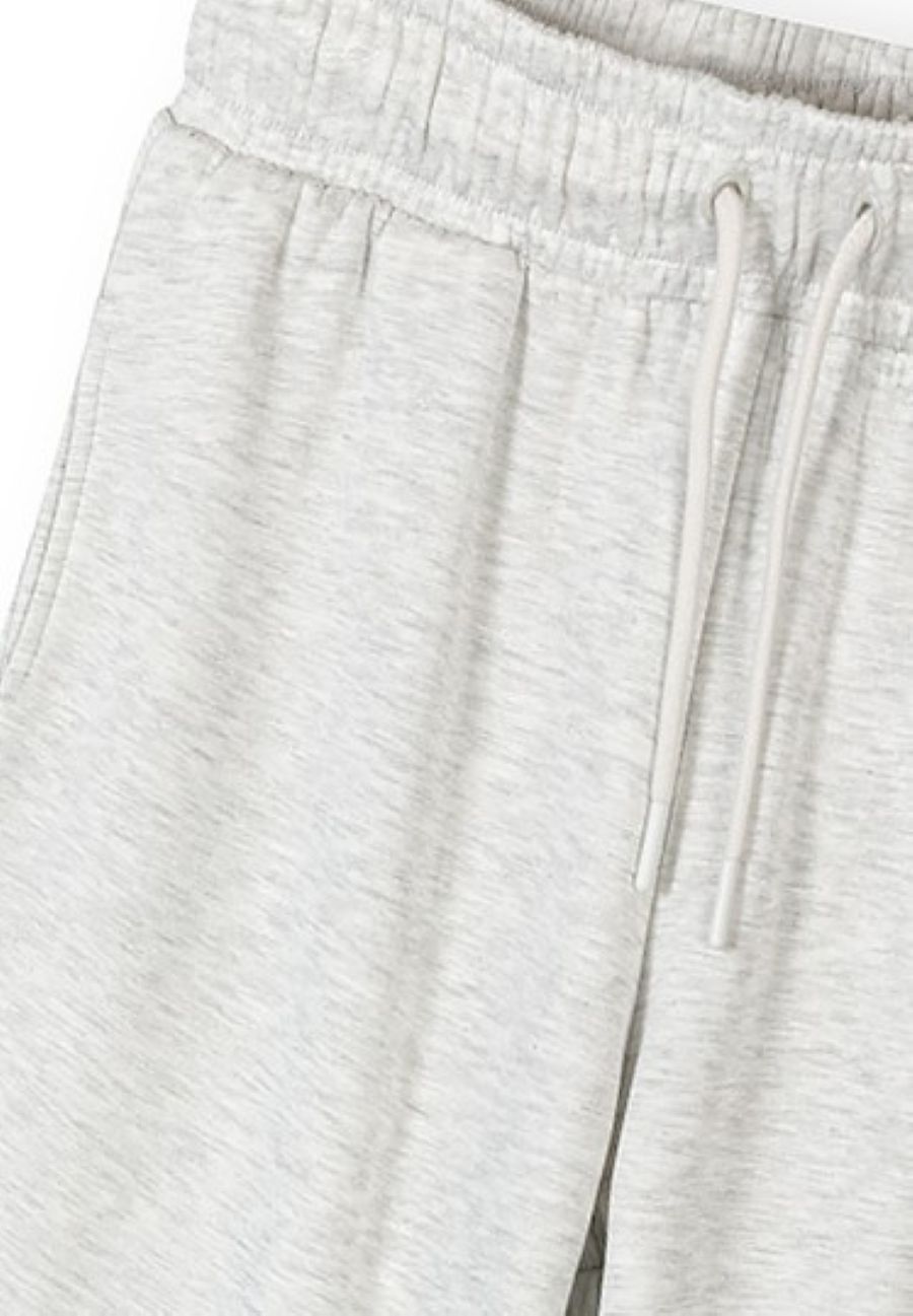 Wide Leg Joggers, Light Grey Marl - 3