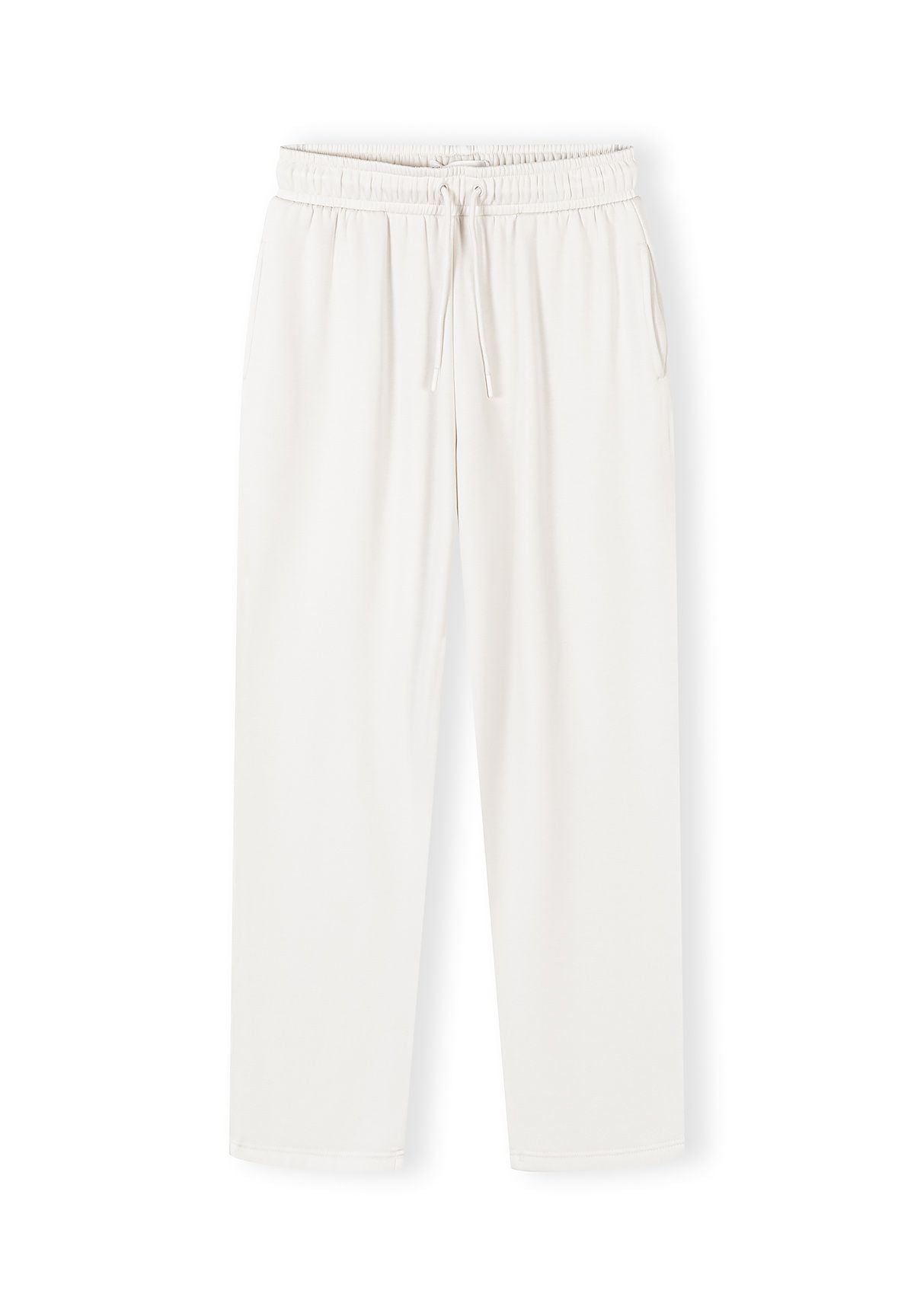 Wide Leg Joggers, Off White, Drawstring - 1