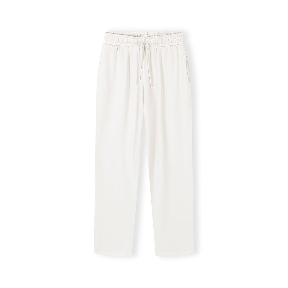Women's straight-leg drawstring trousers in cream — complete product view for square Shop card