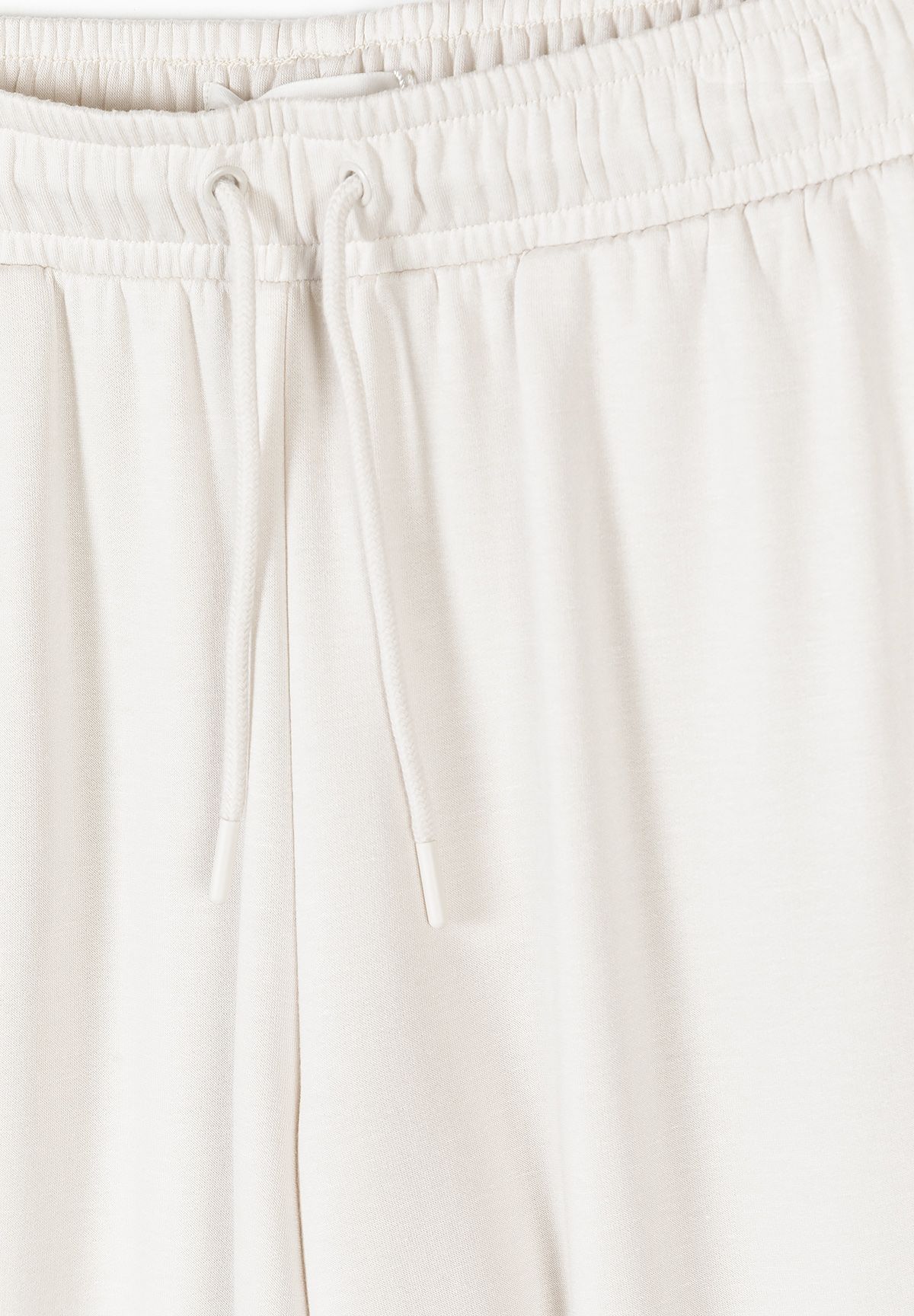 Wide Leg Joggers, Off White, Drawstring - 3