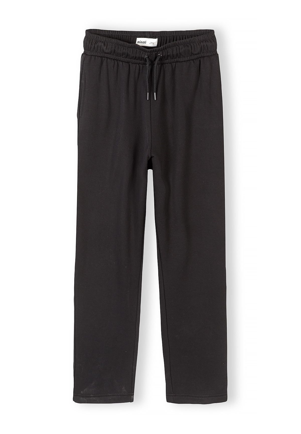 Wide Leg Joggers, Black, Drawstring Waist - 1