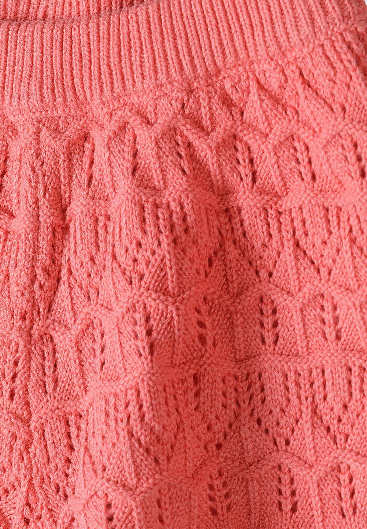 Crochet Vest and Shorts Set, Coral Pink - 6