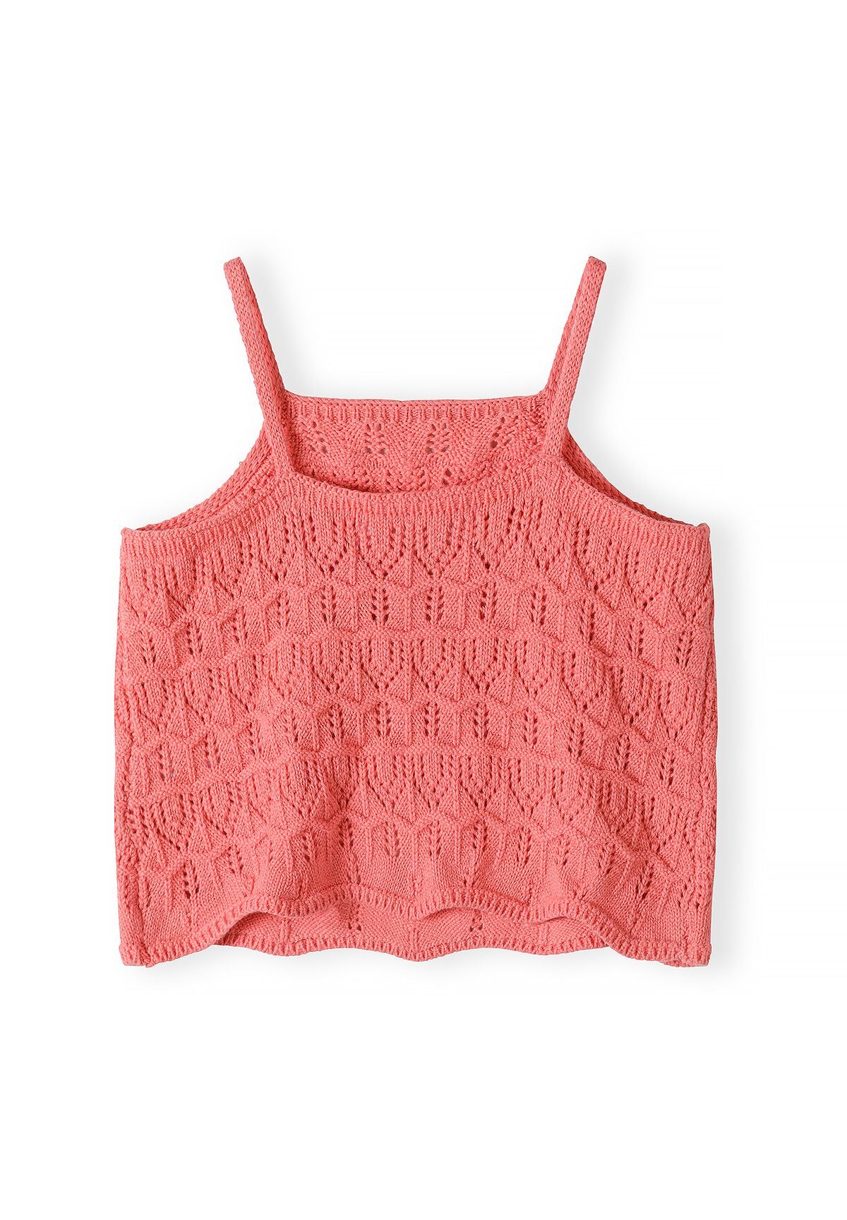 Crochet Vest and Shorts Set, Coral Pink - 3