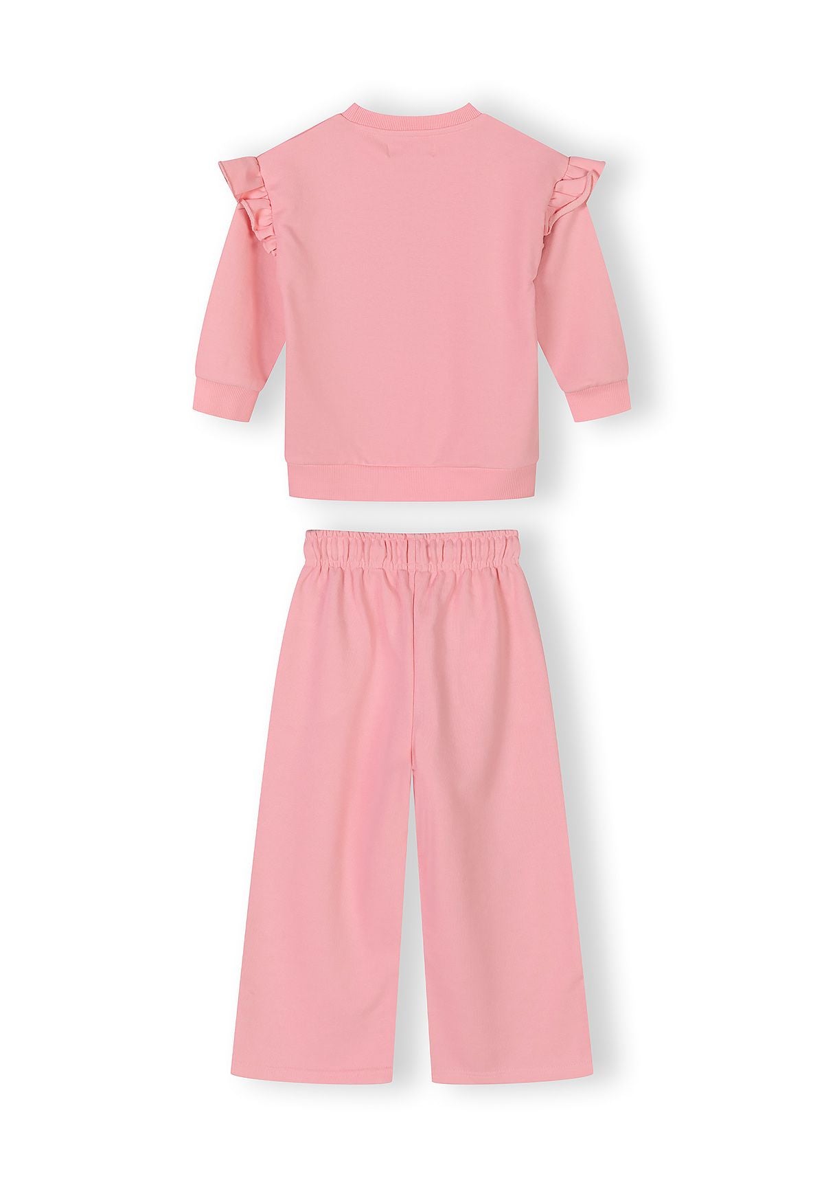 Frill Sleeve Tracksuit Set, Cherry Print, Pink - 3