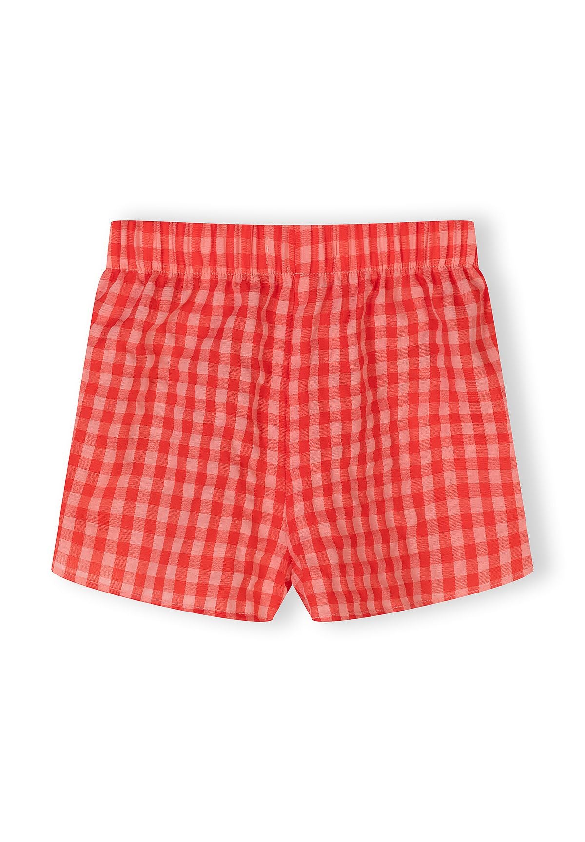 Shorts Set Gingham, Fruit Embroidery, Red - 6