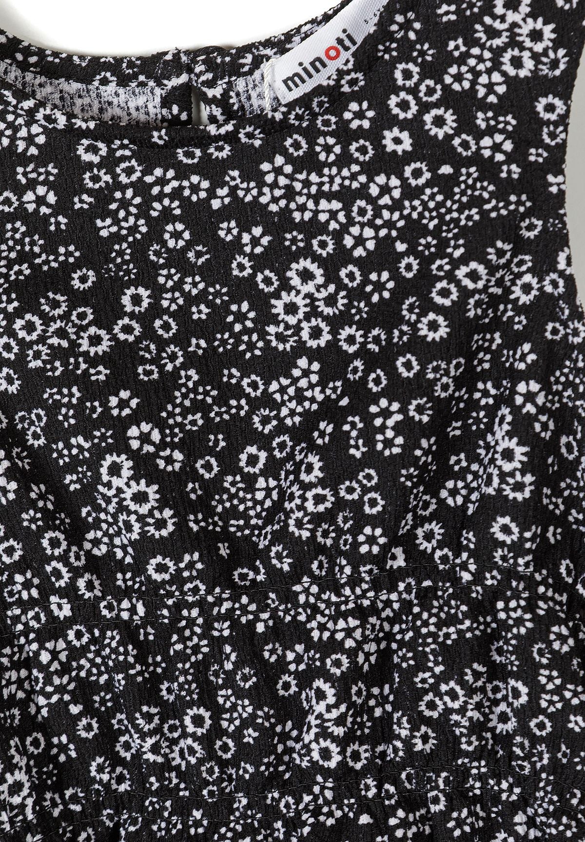 Side-Tie Top & Wide-Leg Trousers Set, Floral Print, Black - 6