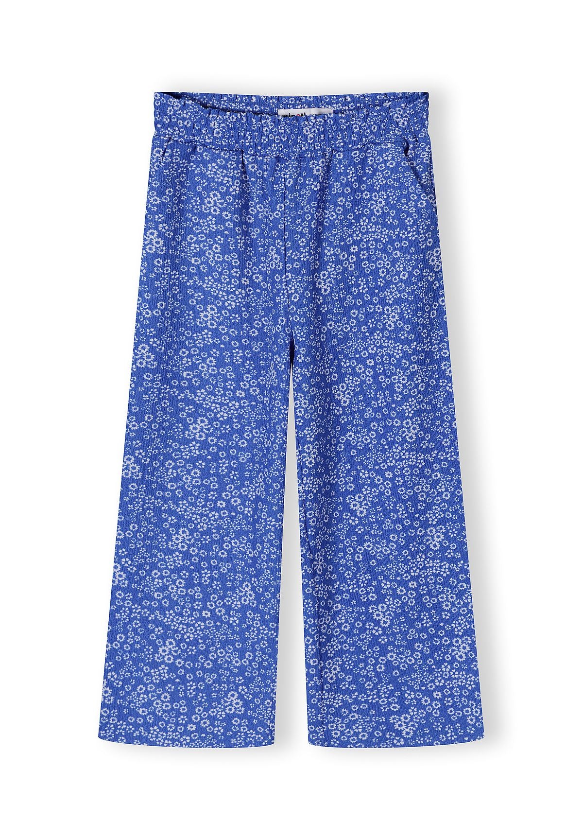 Jersey Top and Wide-Leg Trousers Set, Floral, Blue - 5