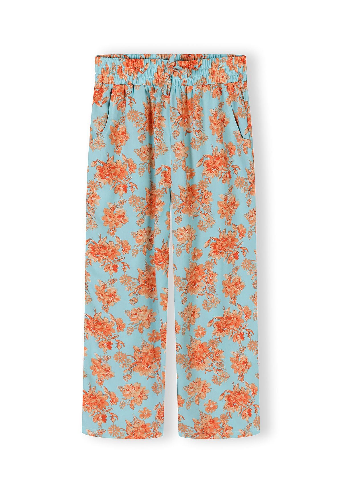 Co-ord Set, Floral Print, Light Blue Orange - 5