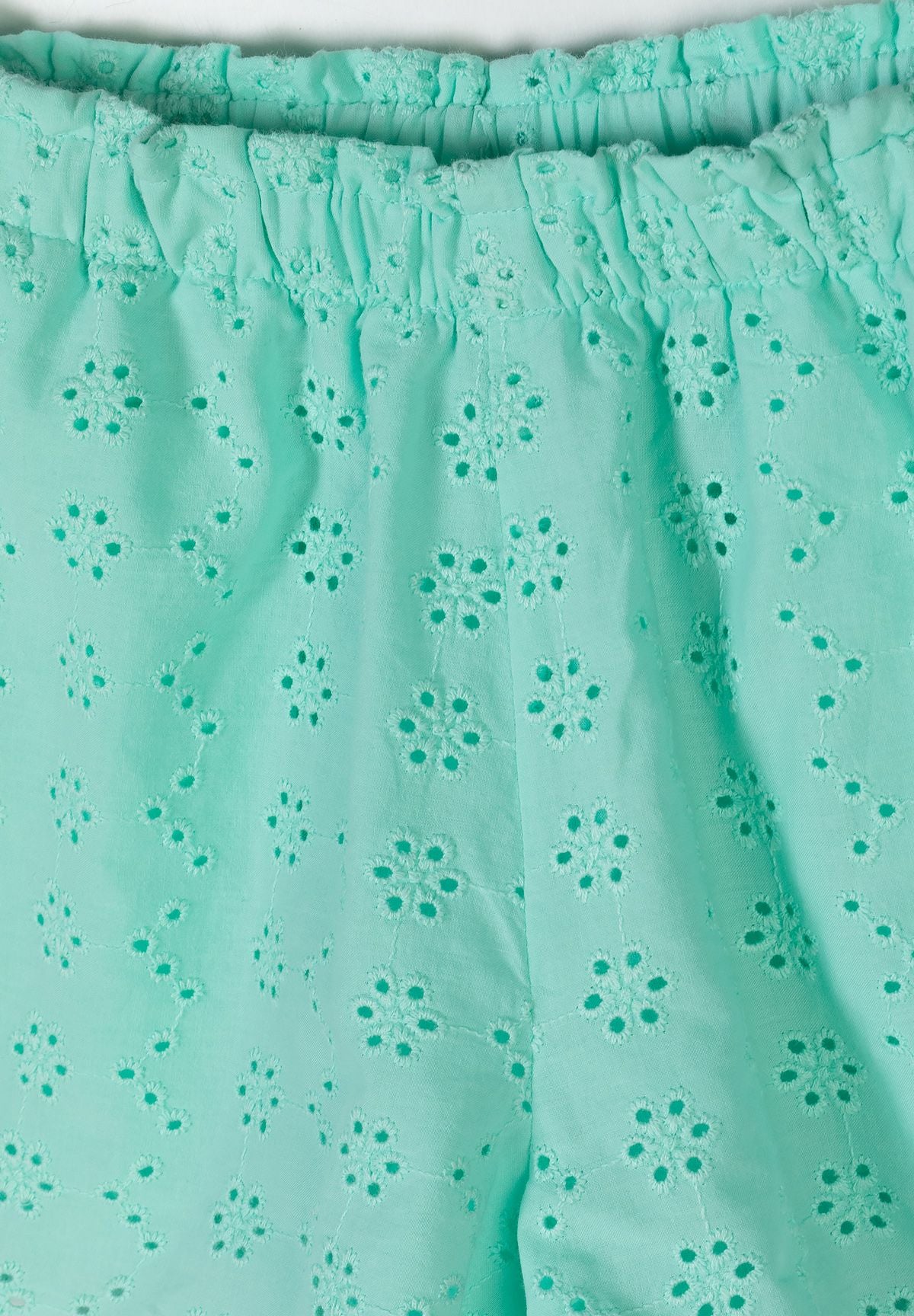 Embroidered Crop Top & Shorts Set, Mint Green - 7