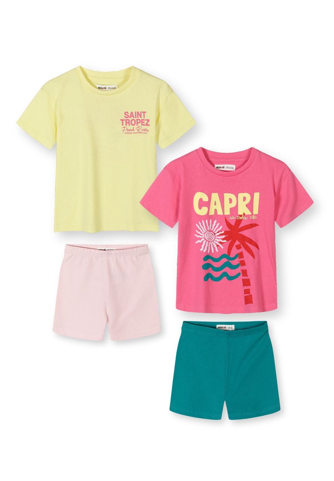 T-Shirt and Cycling Shorts 2-Pack, Tropical Print - 2