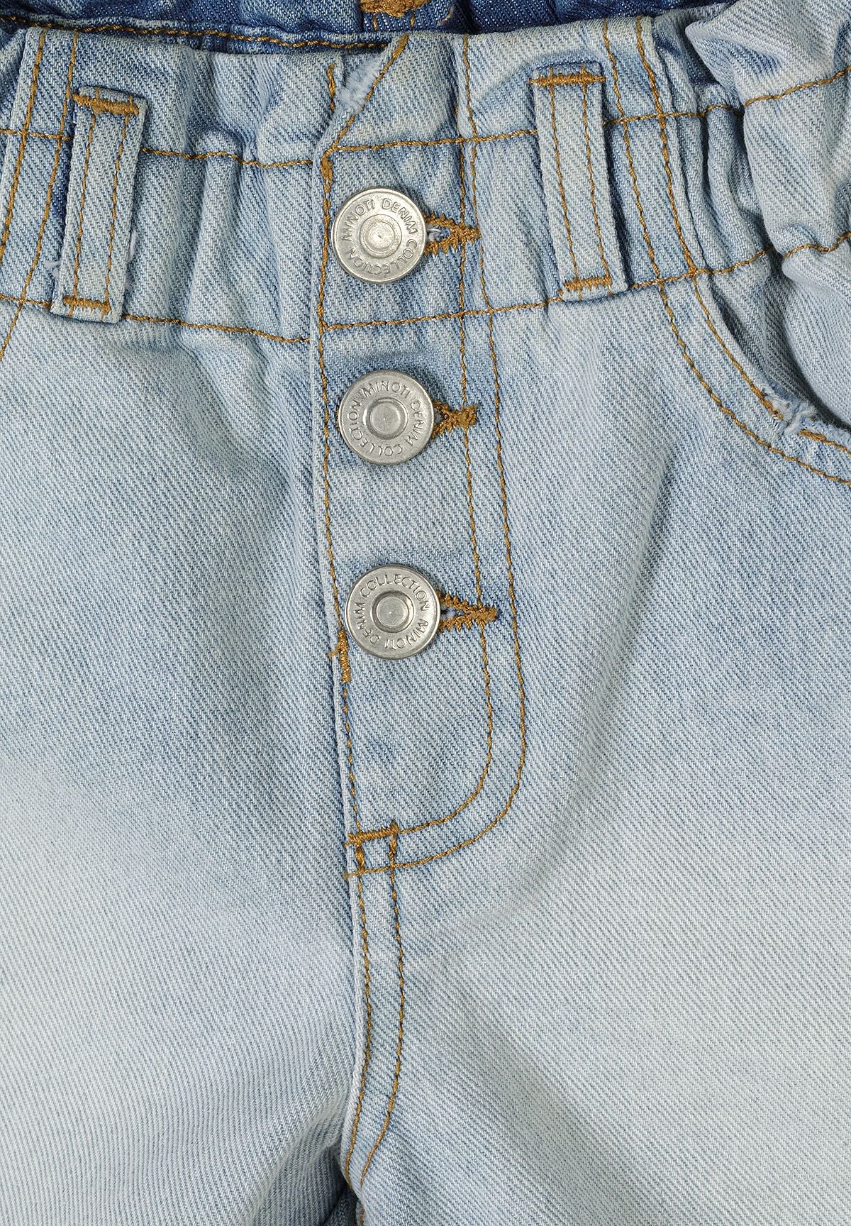Denim Shorts 2-Pack, Button Front, Blue & White - 6