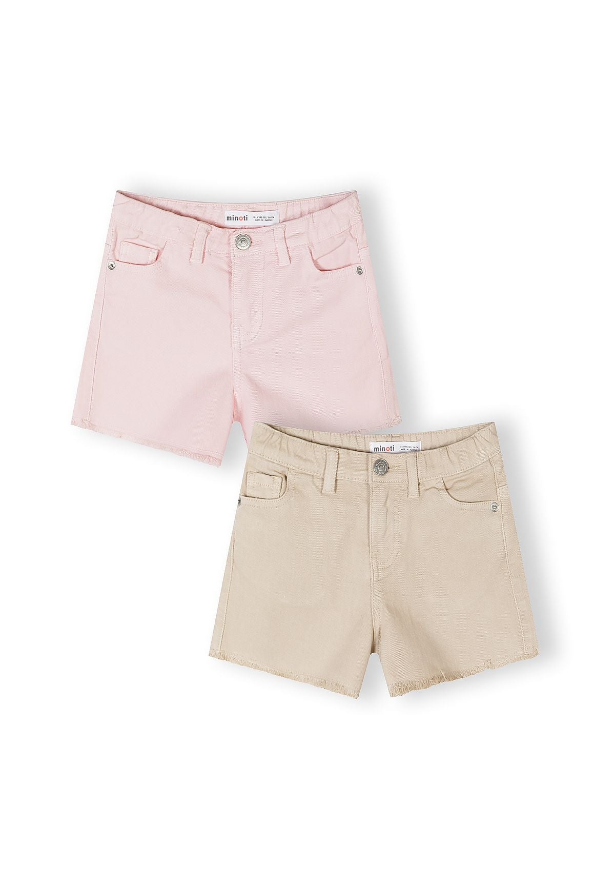 Cotton Twill Shorts 2-Pack, Pink Beige - 1