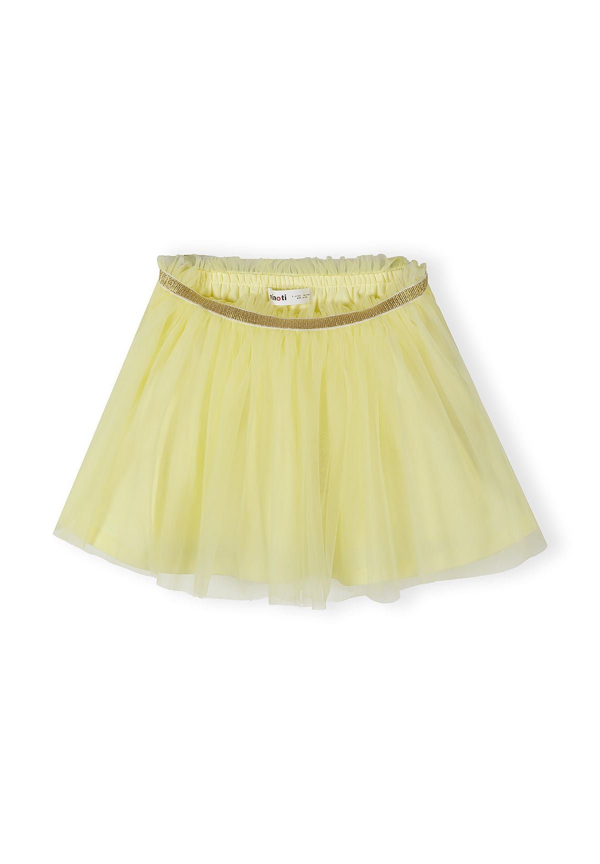 Tulle Skirt, Light Yellow, Gold Waistband - 2