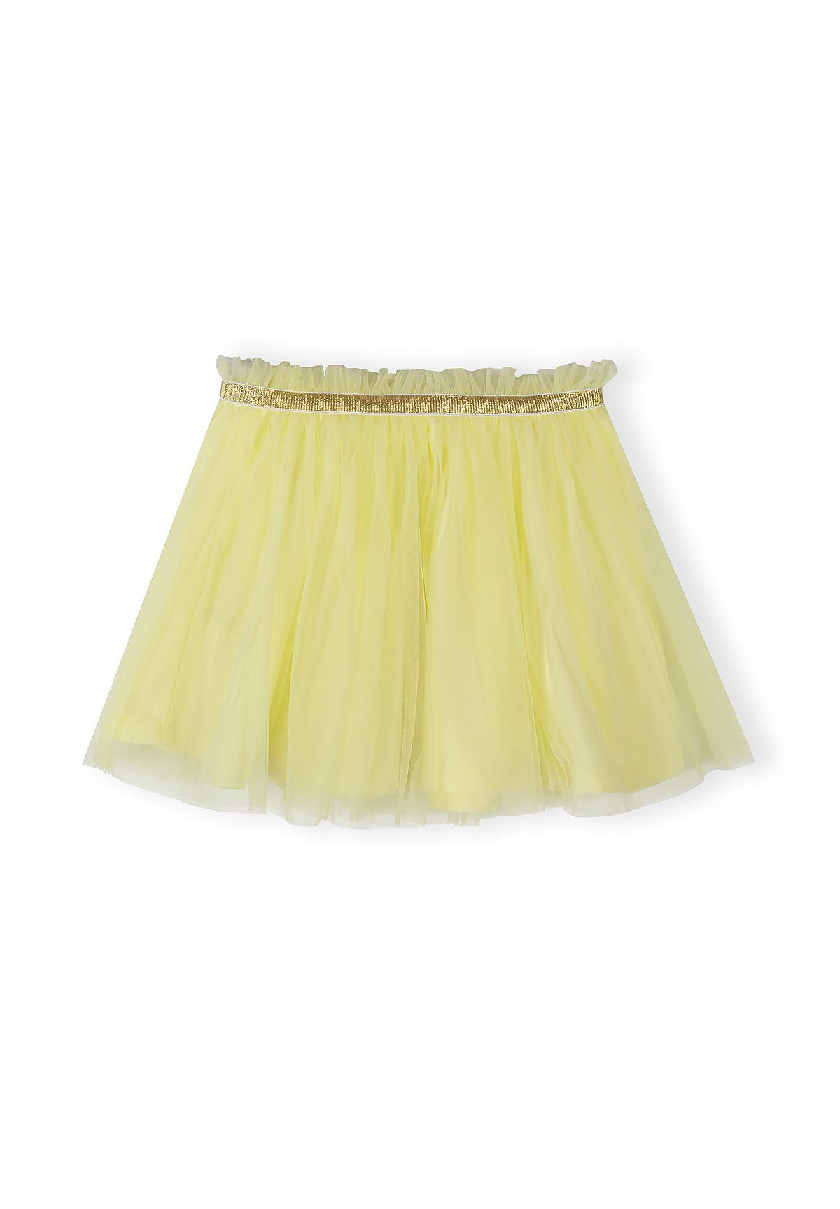 Tulle Skirt, Light Yellow, Gold Waistband - 3